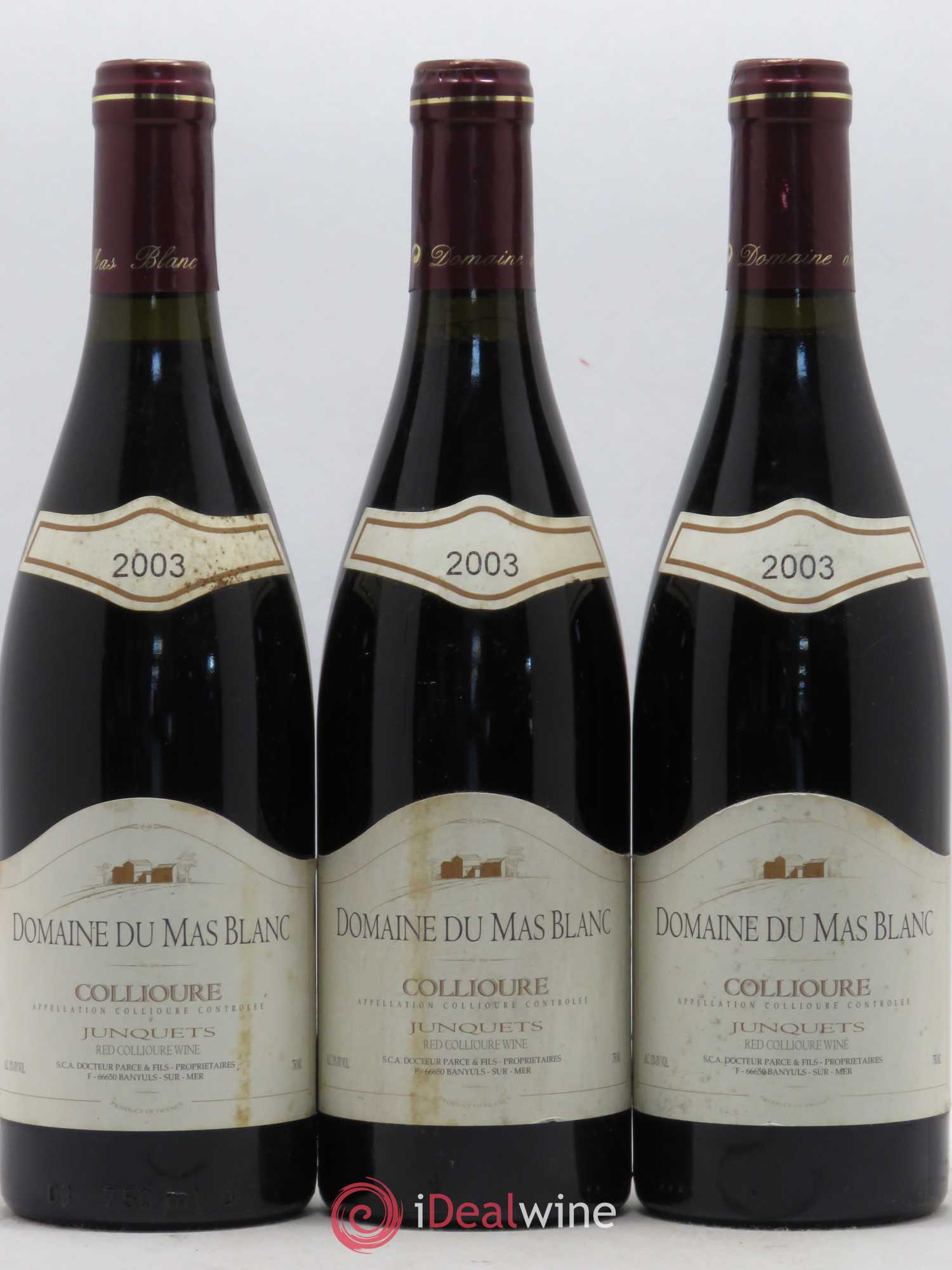 Collioure Les Junquets Domaine du Mas Blanc 2003 - Posten von 6 Flaschen - 2
