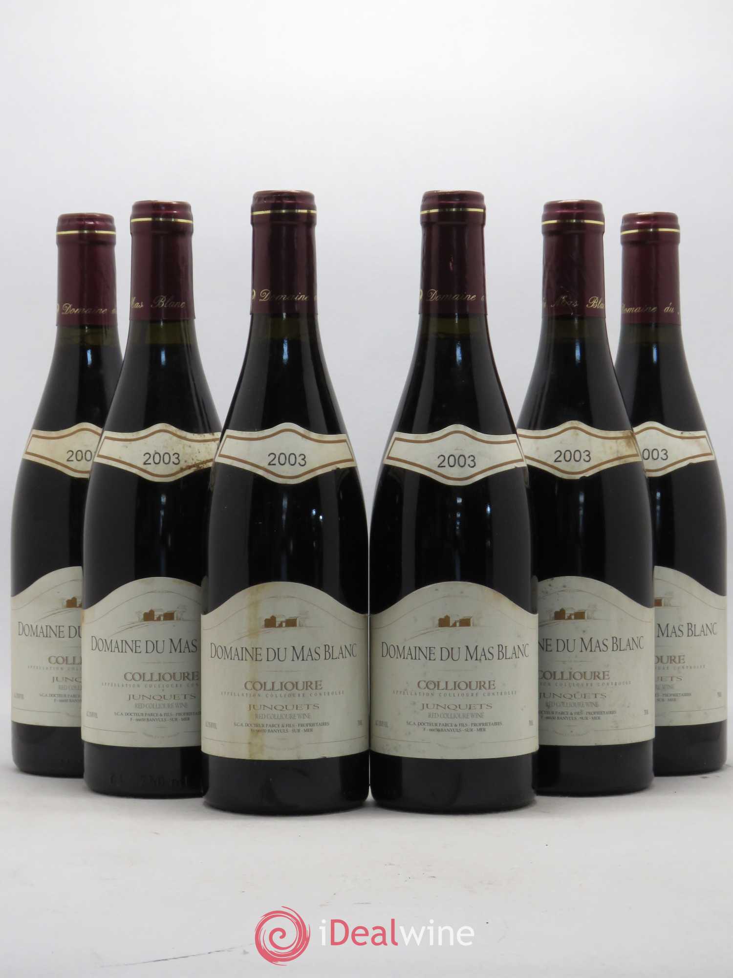 Collioure Les Junquets Domaine du Mas Blanc 2003 - Posten von 6 Flaschen - 0