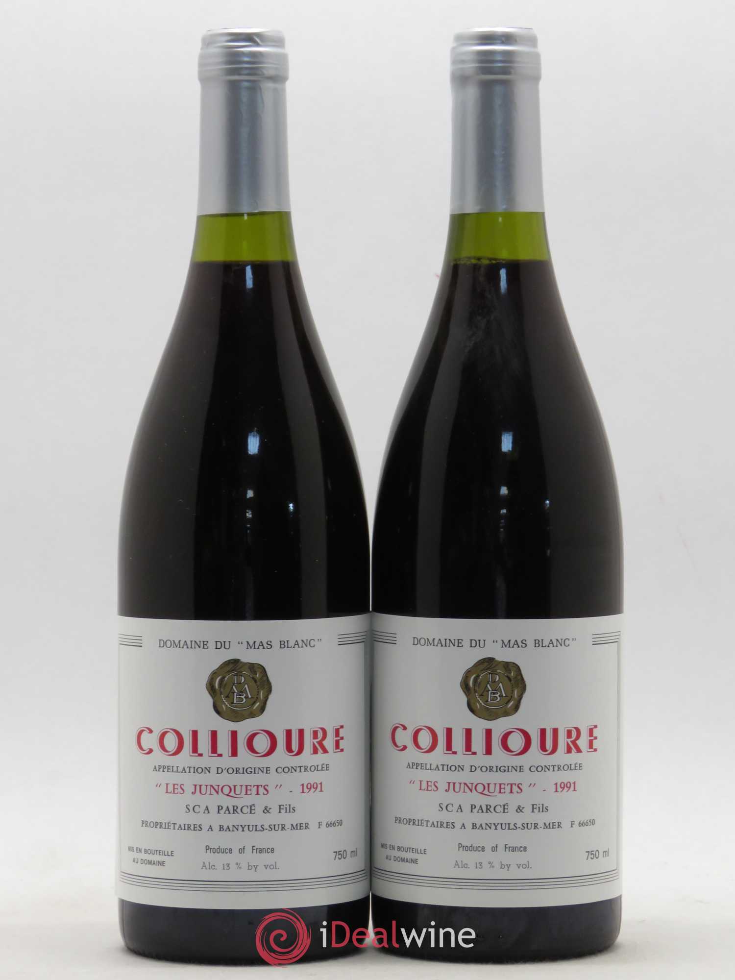 Collioure Les Junquets Domaine du Mas Blanc 1991 - Posten von 2 Flaschen - 0