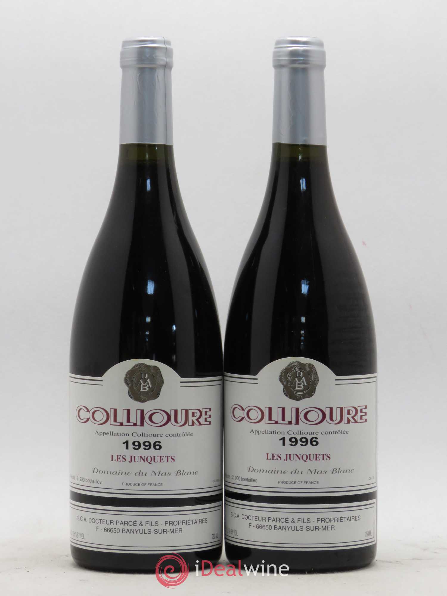 Collioure Les Junquets Domaine du Mas Blanc 1996 - Posten von 2 Flaschen - 0