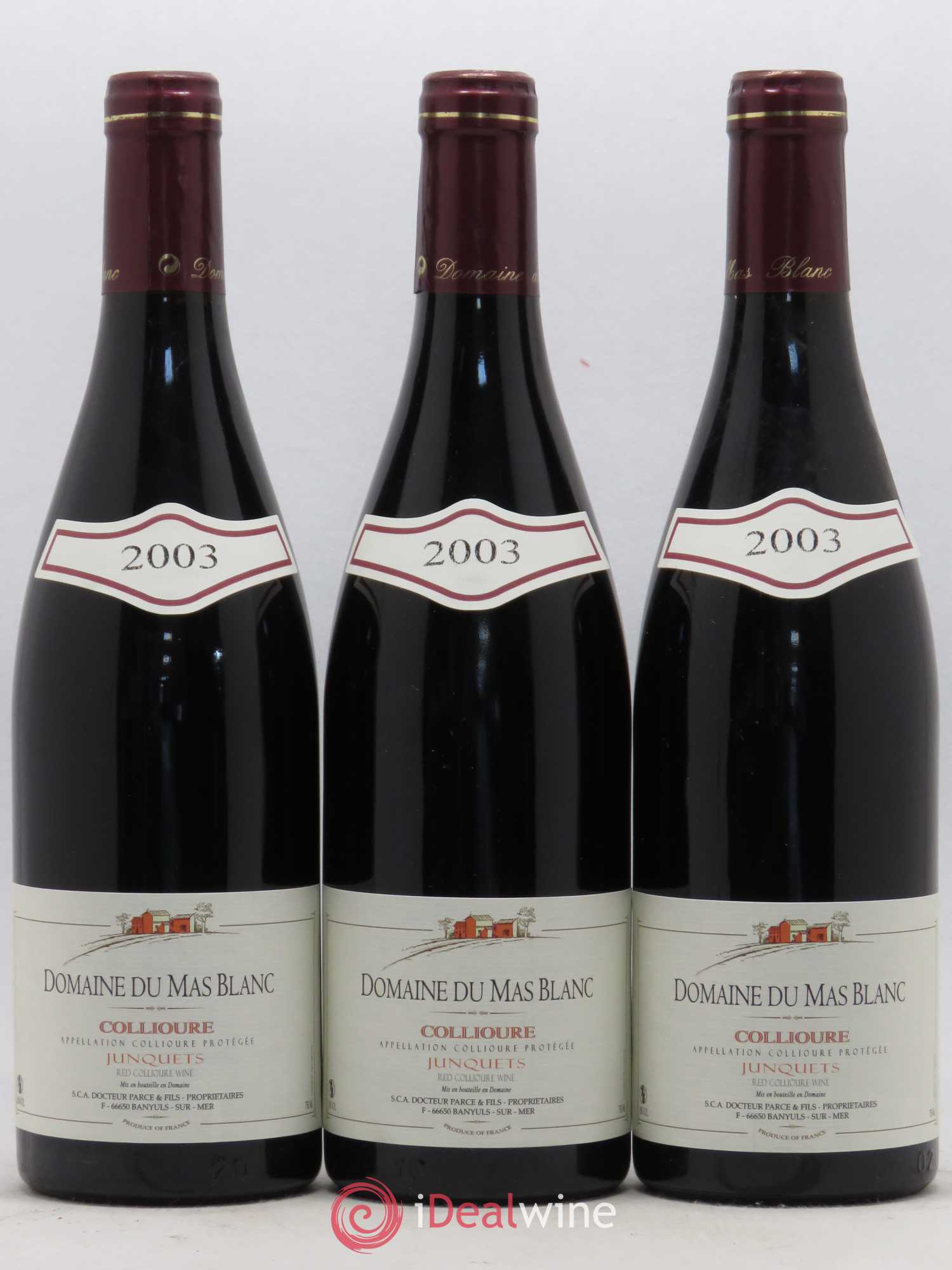 Collioure Les Junquets Domaine du Mas Blanc 2003 - Posten von 3 Flaschen - 0