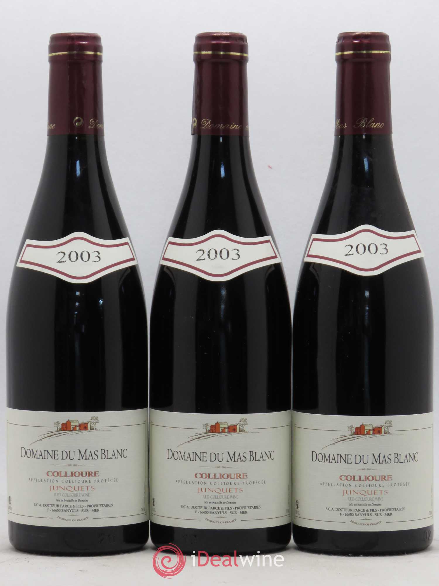 Collioure Les Junquets Domaine du Mas Blanc 2003 - Posten von 3 Flaschen - 0