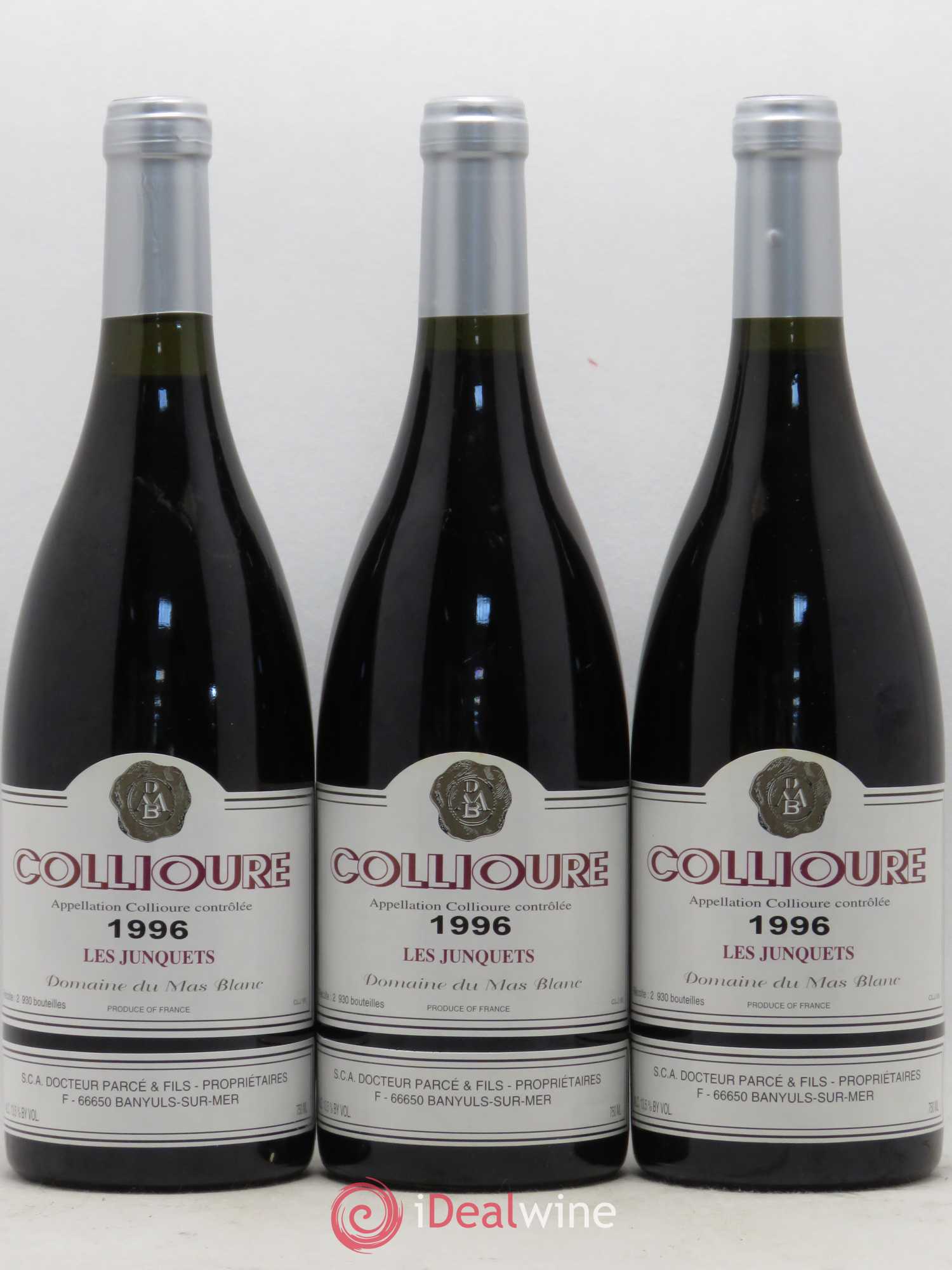 Collioure Les Junquets Domaine du Mas Blanc 1996 - Posten von 6 Flaschen - 1
