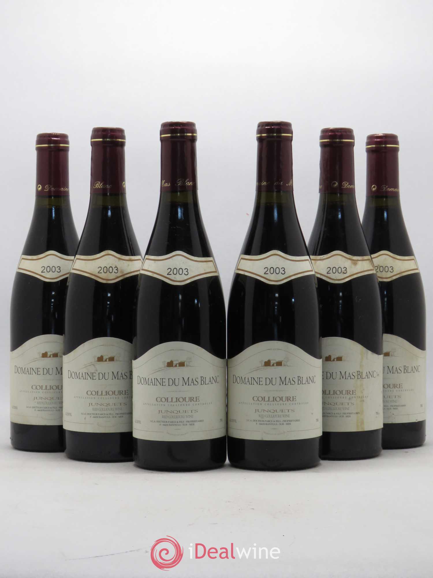 Collioure Les Junquets Domaine du Mas Blanc 2003 - Posten von 6 Flaschen - 0