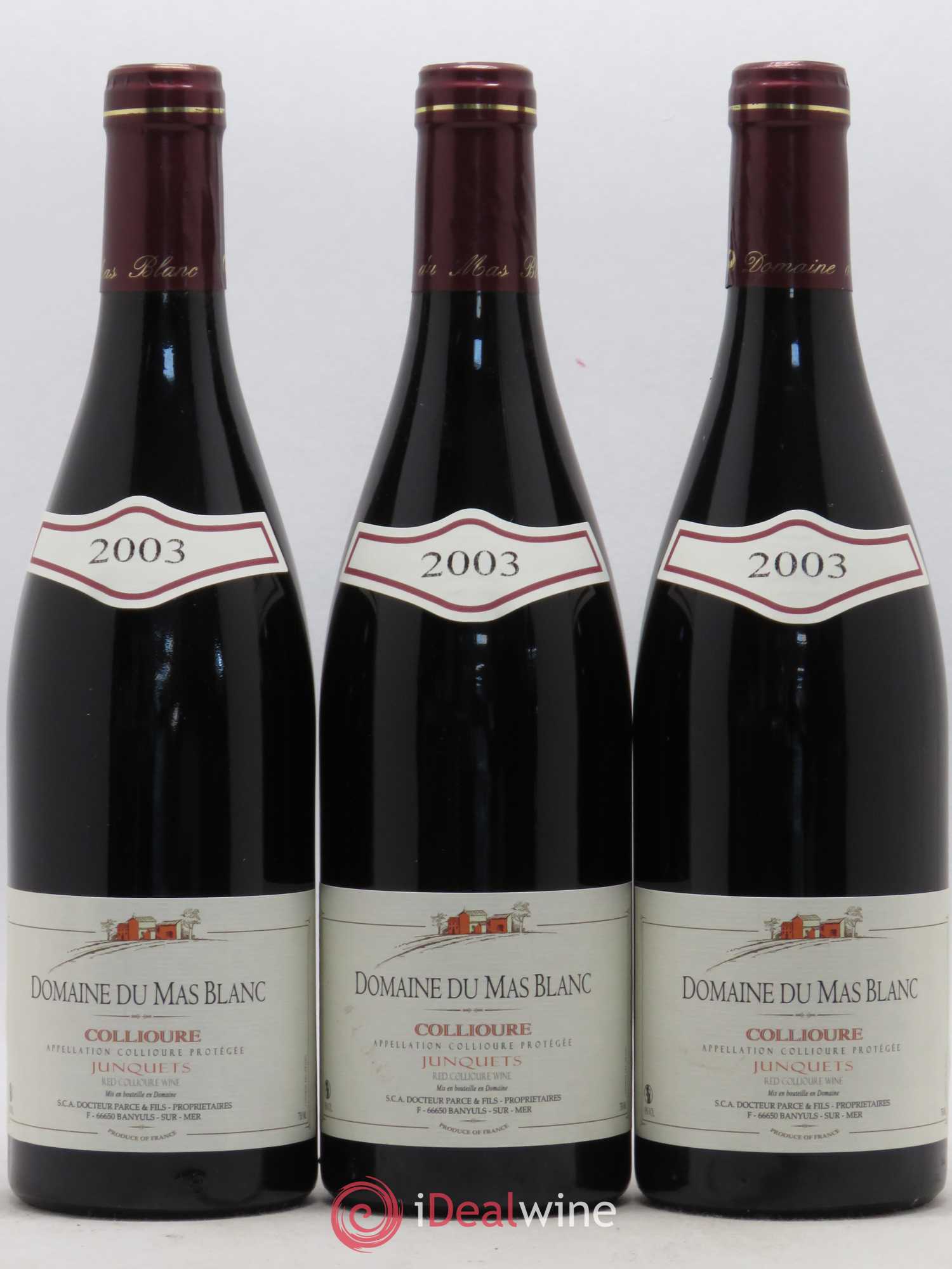 Collioure Les Junquets Domaine du Mas Blanc 2003 - Posten von 6 Flaschen - 1