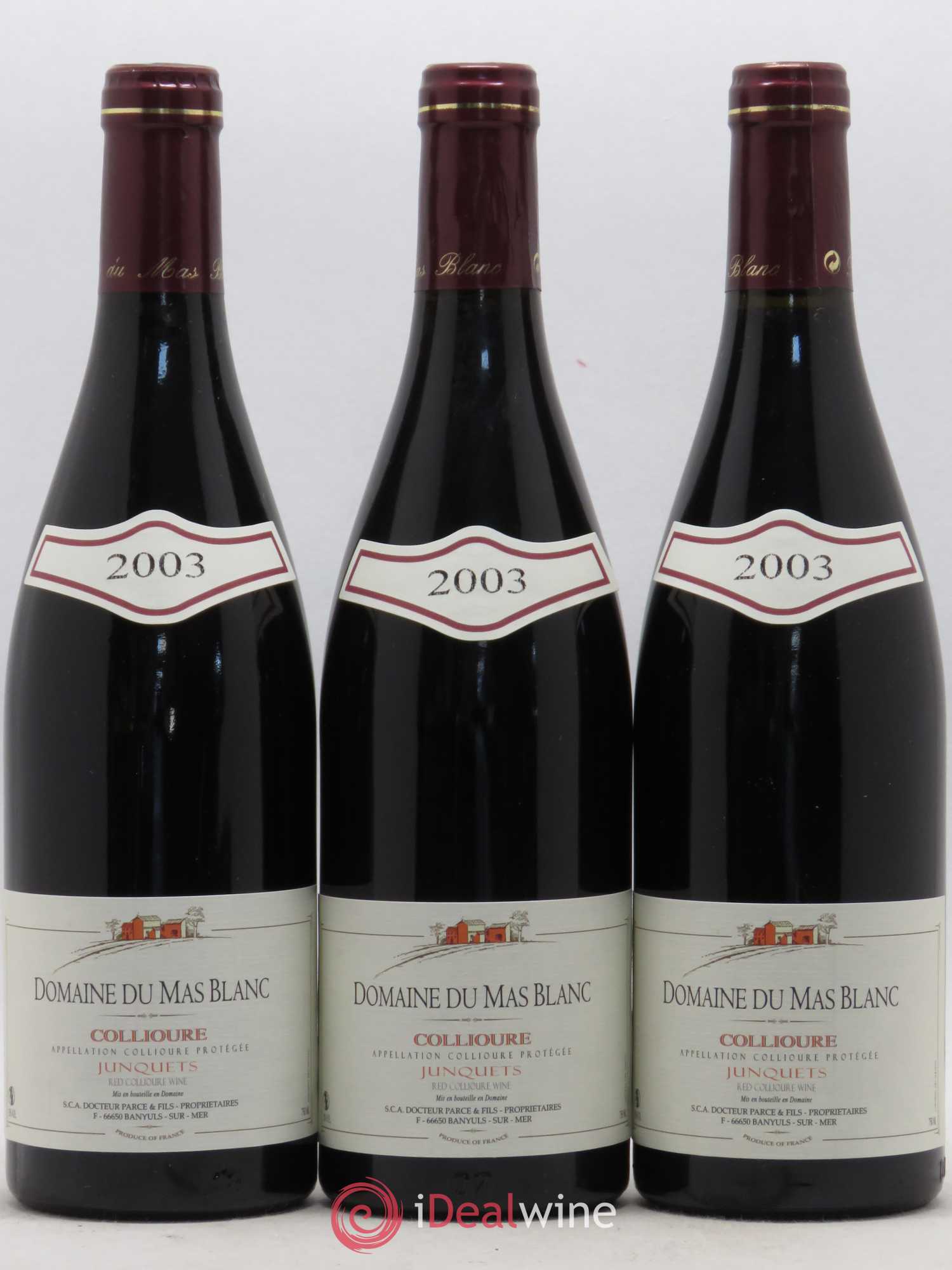 Collioure Les Junquets Domaine du Mas Blanc 2003 - Posten von 6 Flaschen - 2
