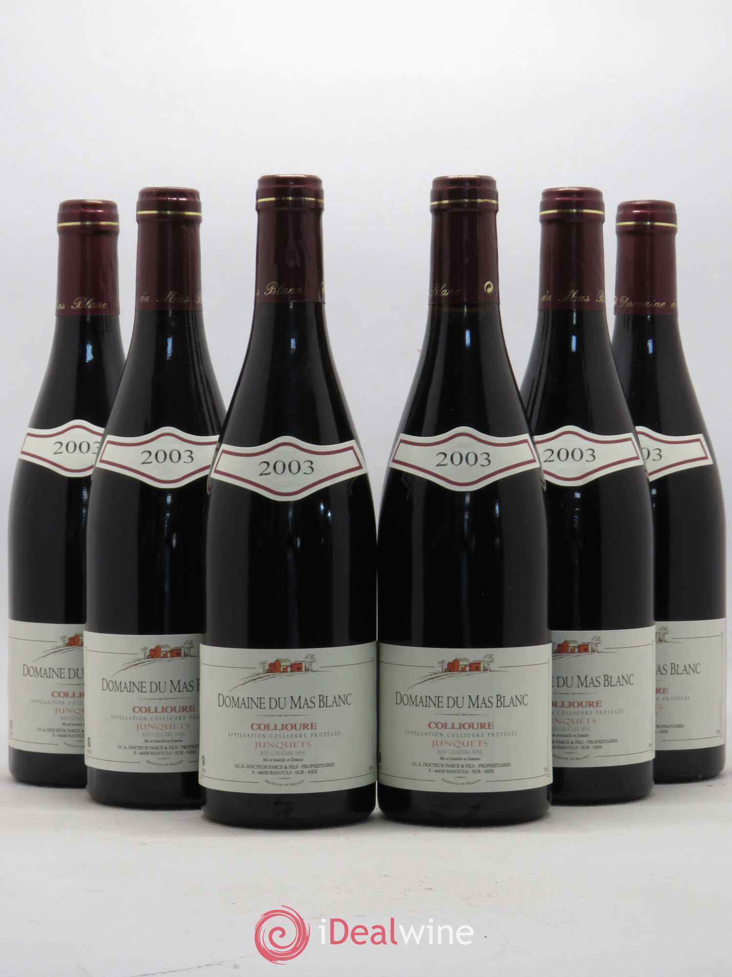 Collioure Les Junquets Domaine du Mas Blanc 2003 - Posten von 6 Flaschen - 0