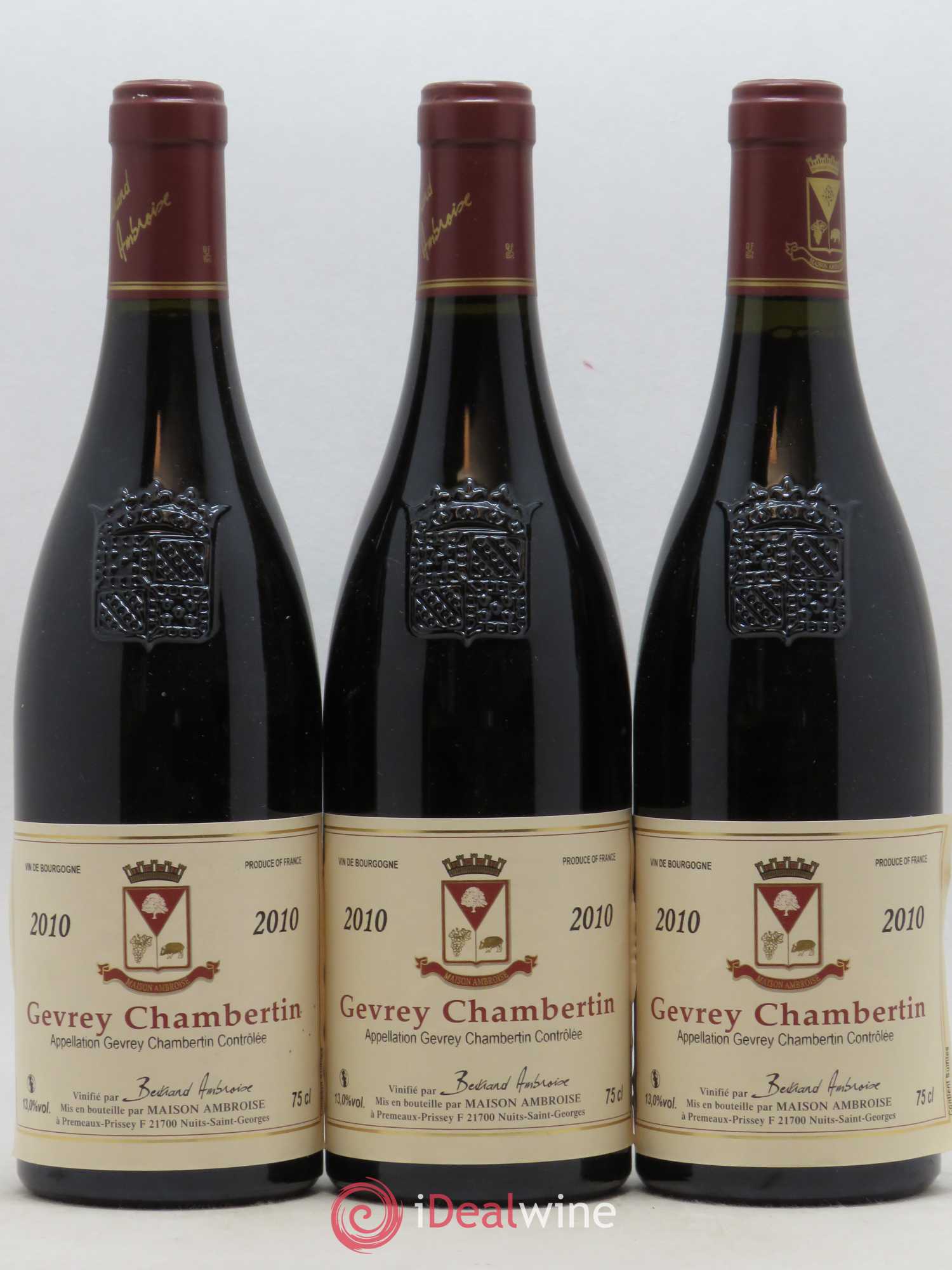 Gevrey-Chambertin Maison Ambroise 2010 - Lot de 3 bouteilles - 0