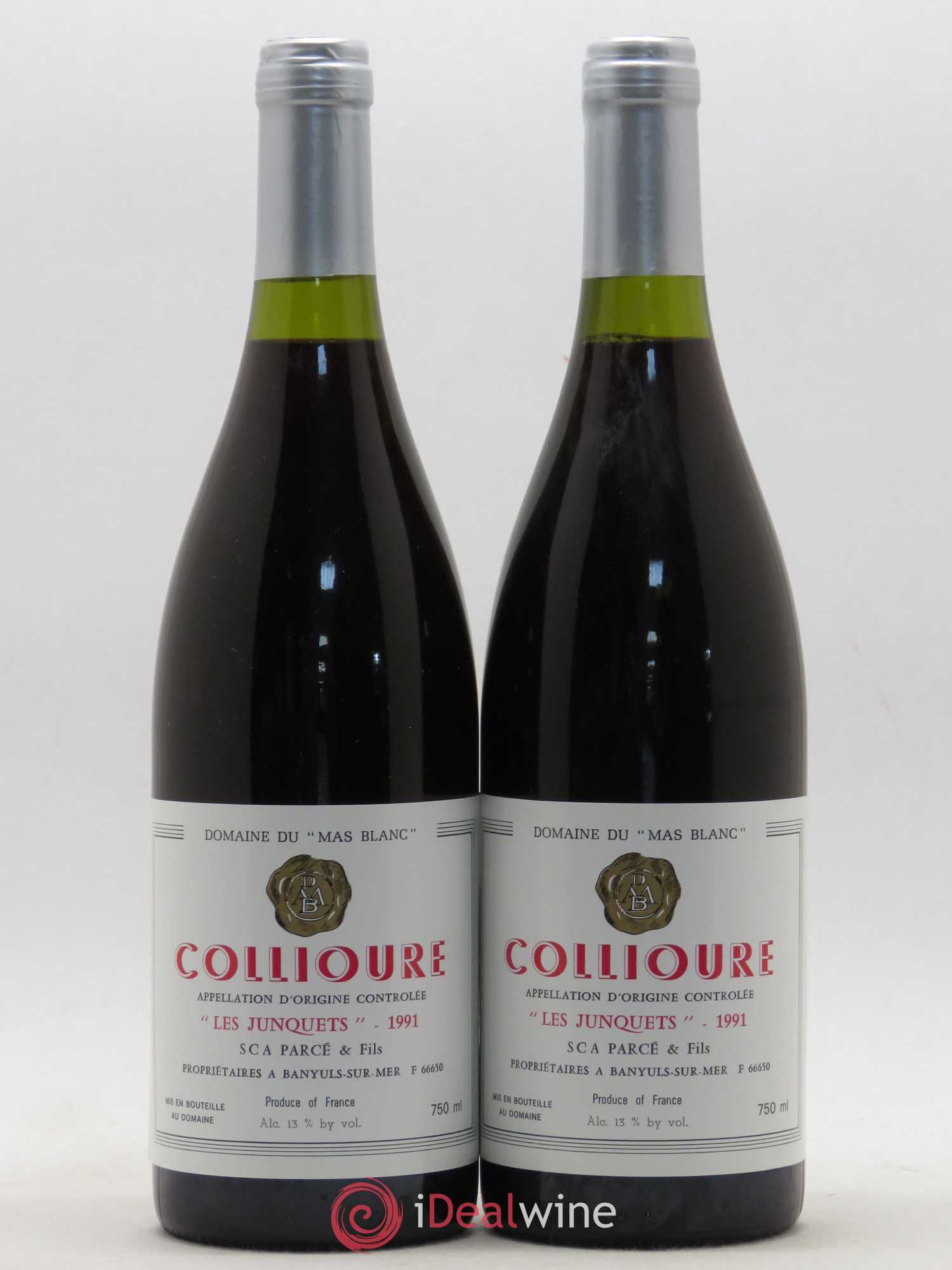 Collioure Les Junquets Domaine du Mas Blanc 1991 - Posten von 2 Flaschen - 0