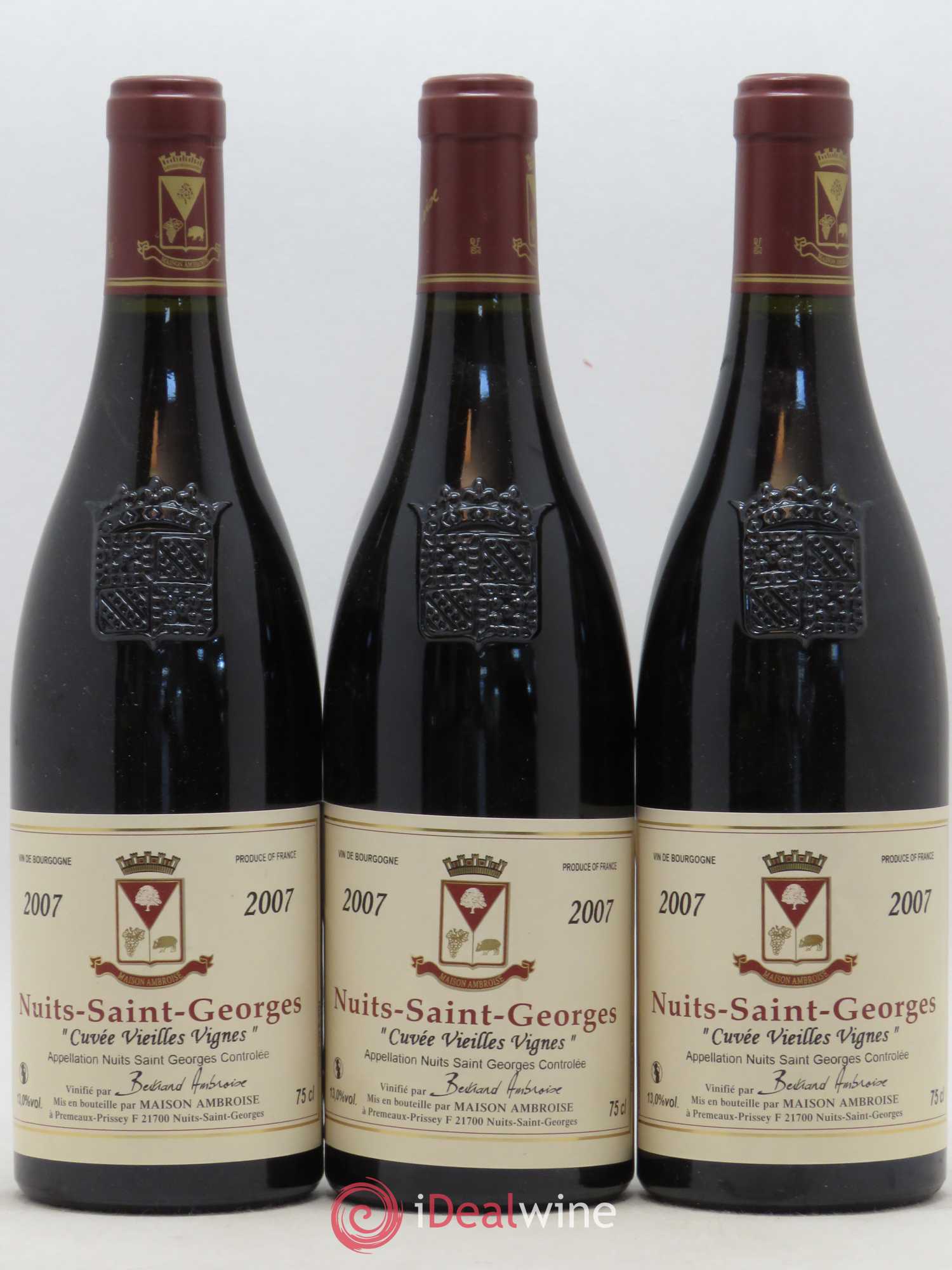 Nuits-Saint-Georges Vieilles Vignes Maison Ambroise 2007 - Posten von 3 Flaschen - 0