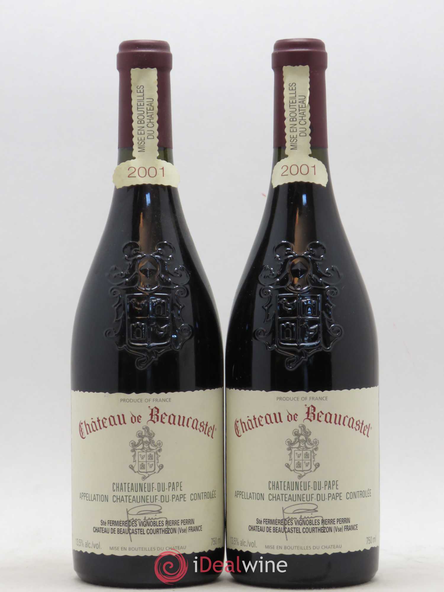 Châteauneuf-du-Pape Château de Beaucastel Famille Perrin 2001 - Lot de 2 bouteilles - 0