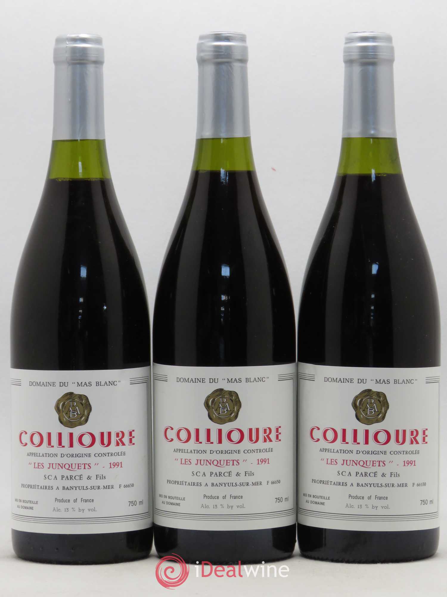 Collioure Les Junquets Domaine du Mas Blanc 1991 - Posten von 6 Flaschen - 1