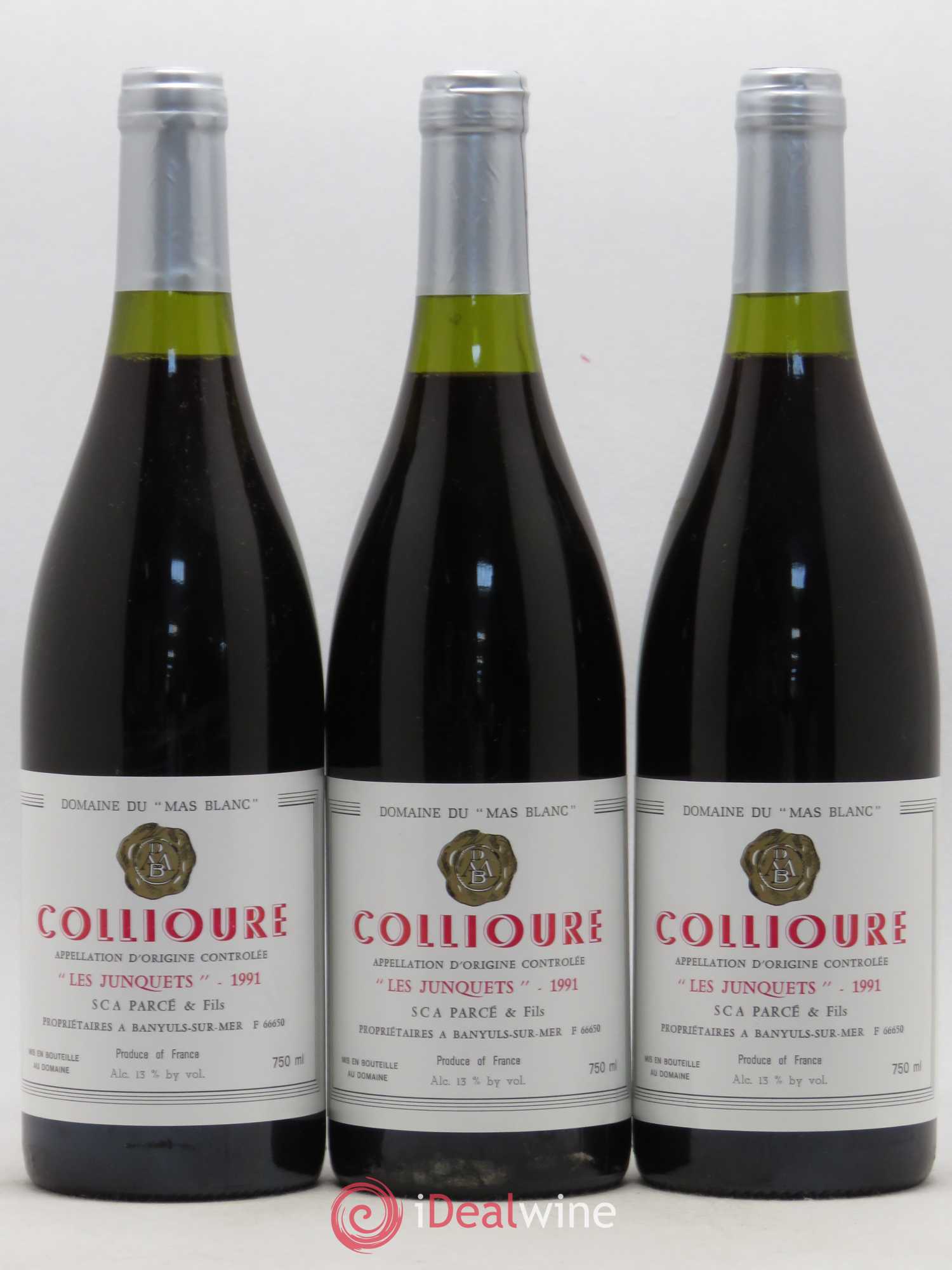 Collioure Les Junquets Domaine du Mas Blanc 1991 - Posten von 6 Flaschen - 2