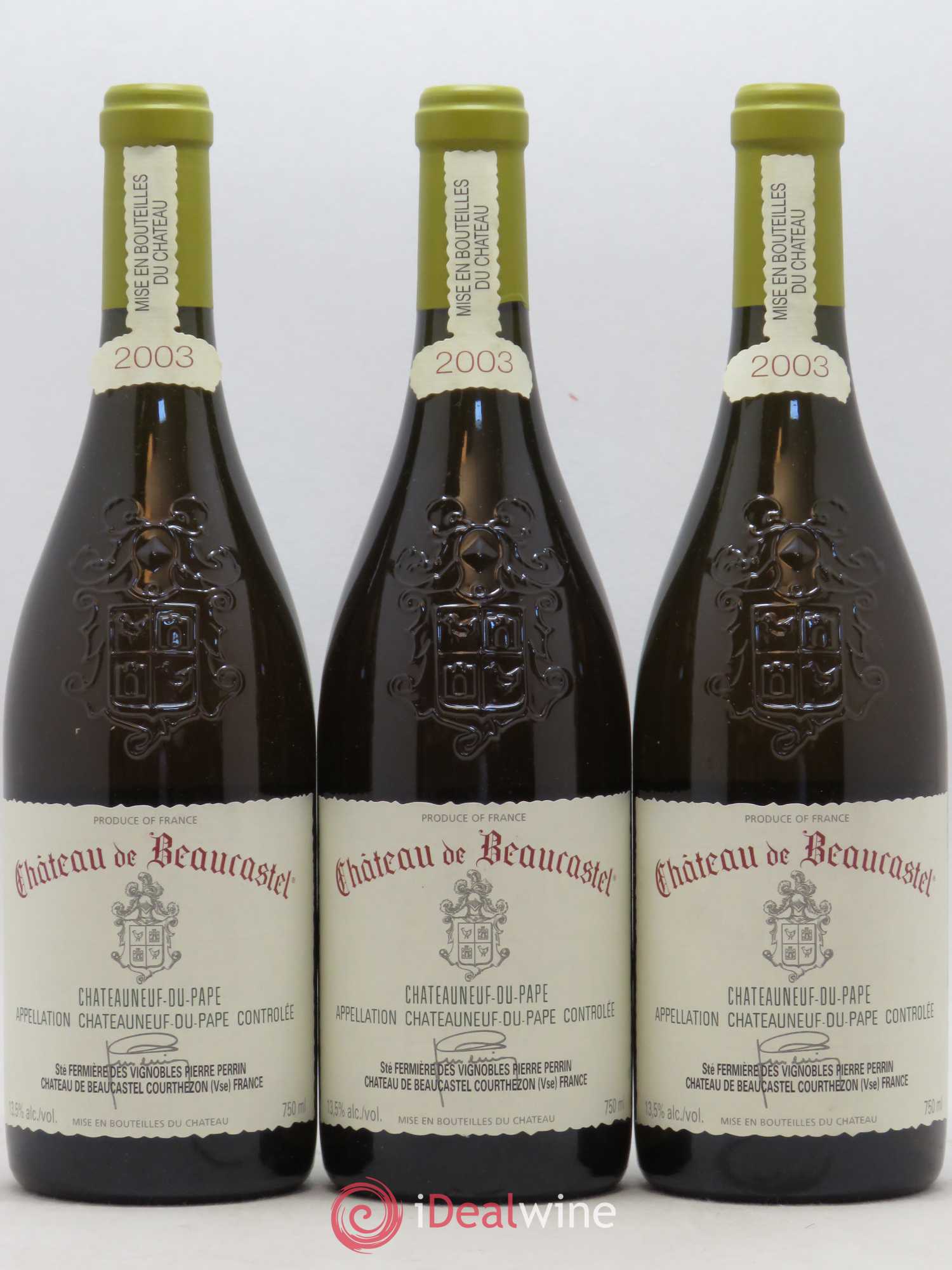 Châteauneuf-du-Pape Château de Beaucastel Famille Perrin 2003 - Lot de 3 bouteilles - 0