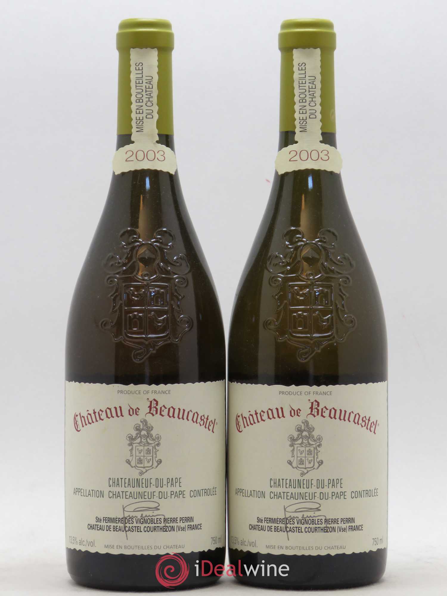 Châteauneuf-du-Pape Château de Beaucastel Famille Perrin 2003 - Lot de 2 bouteilles - 0