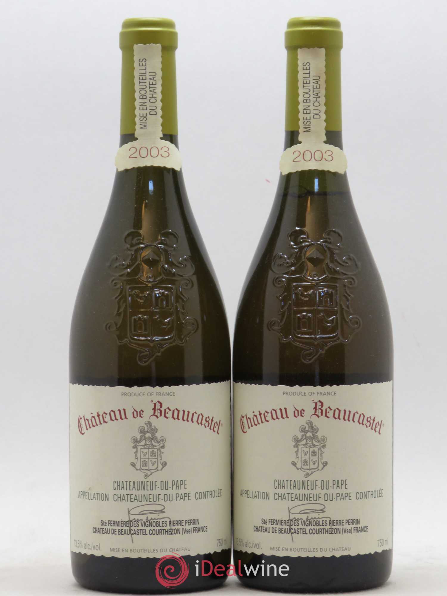 Châteauneuf-du-Pape Château de Beaucastel Famille Perrin 2003 - Lot de 2 bouteilles - 0