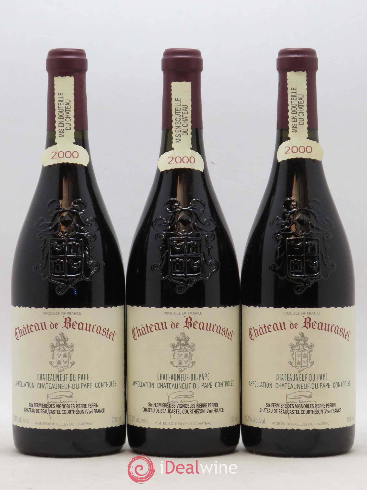 Châteauneuf-du-Pape Château de Beaucastel Famille Perrin 2000 - Lot de 3 bouteilles - 0