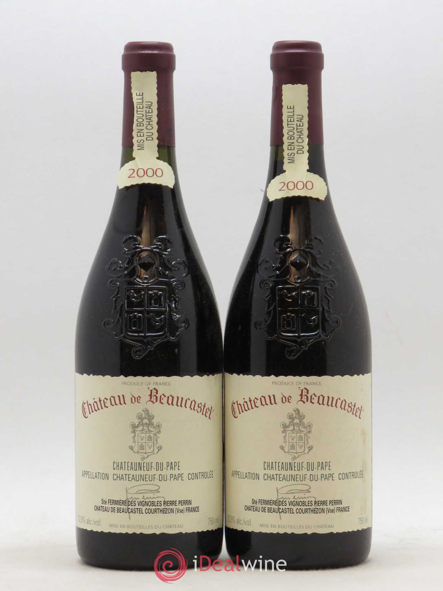Châteauneuf-du-Pape Château de Beaucastel Famille Perrin 2000 - Lot de 2 bouteilles - 0
