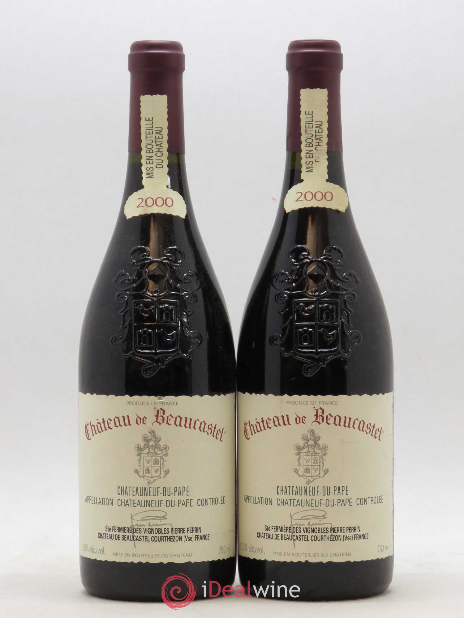 Châteauneuf-du-Pape Château de Beaucastel Famille Perrin 2000 - Lot de 2 bouteilles - 0