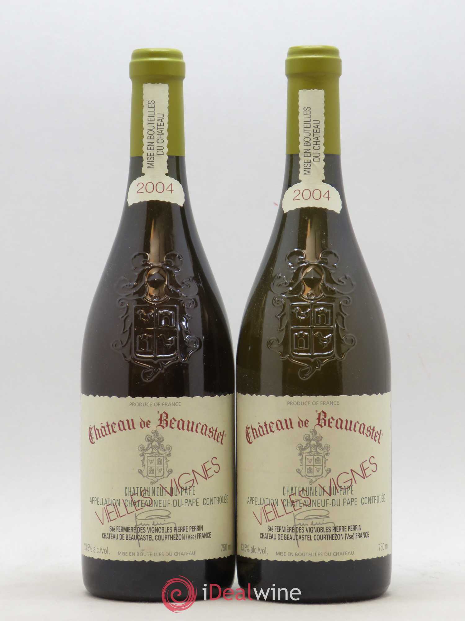 Châteauneuf-du-Pape Château de Beaucastel Vieilles vignes Roussanne Famille Perrin 2004 - Lot de 2 bouteilles - 0