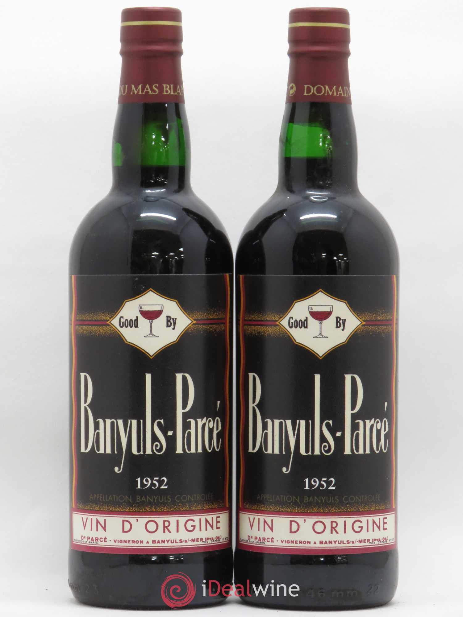 Banyuls Parcé Domaine du Mas Blanc 1952 - Posten von 2 Flaschen - 0