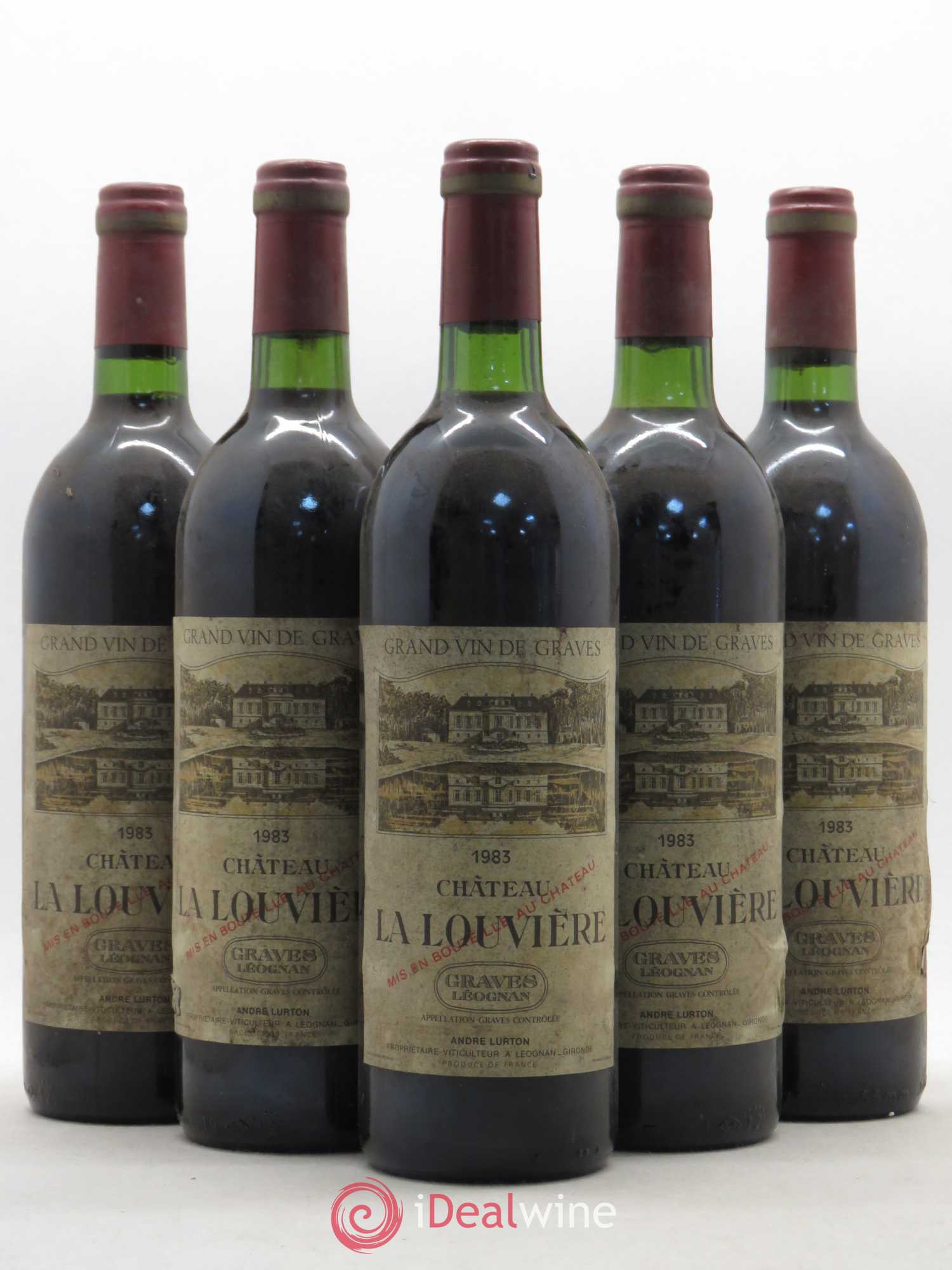 Château la Louvière 1983 - Lot de 5 bouteilles - 0