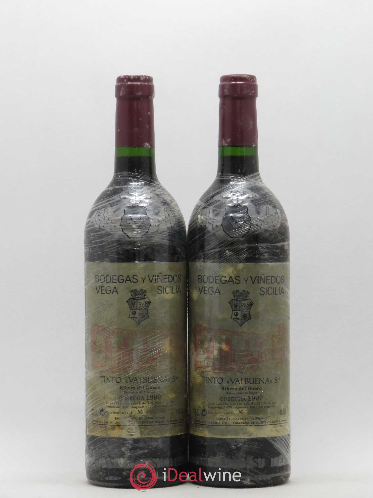 Ribera Del Duero DO Vega Sicilia Valbuena 5 ano Famille Alvarez 1999 - Lot de 2 bouteilles - 0