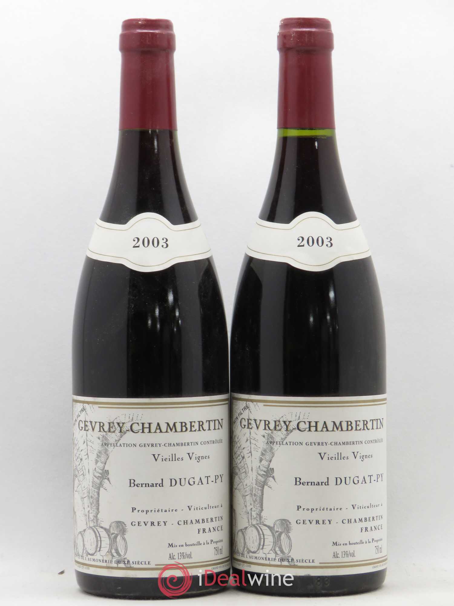 Gevrey-Chambertin Vieilles Vignes Dugat-Py 2003 - Lot de 2 bouteilles - 0