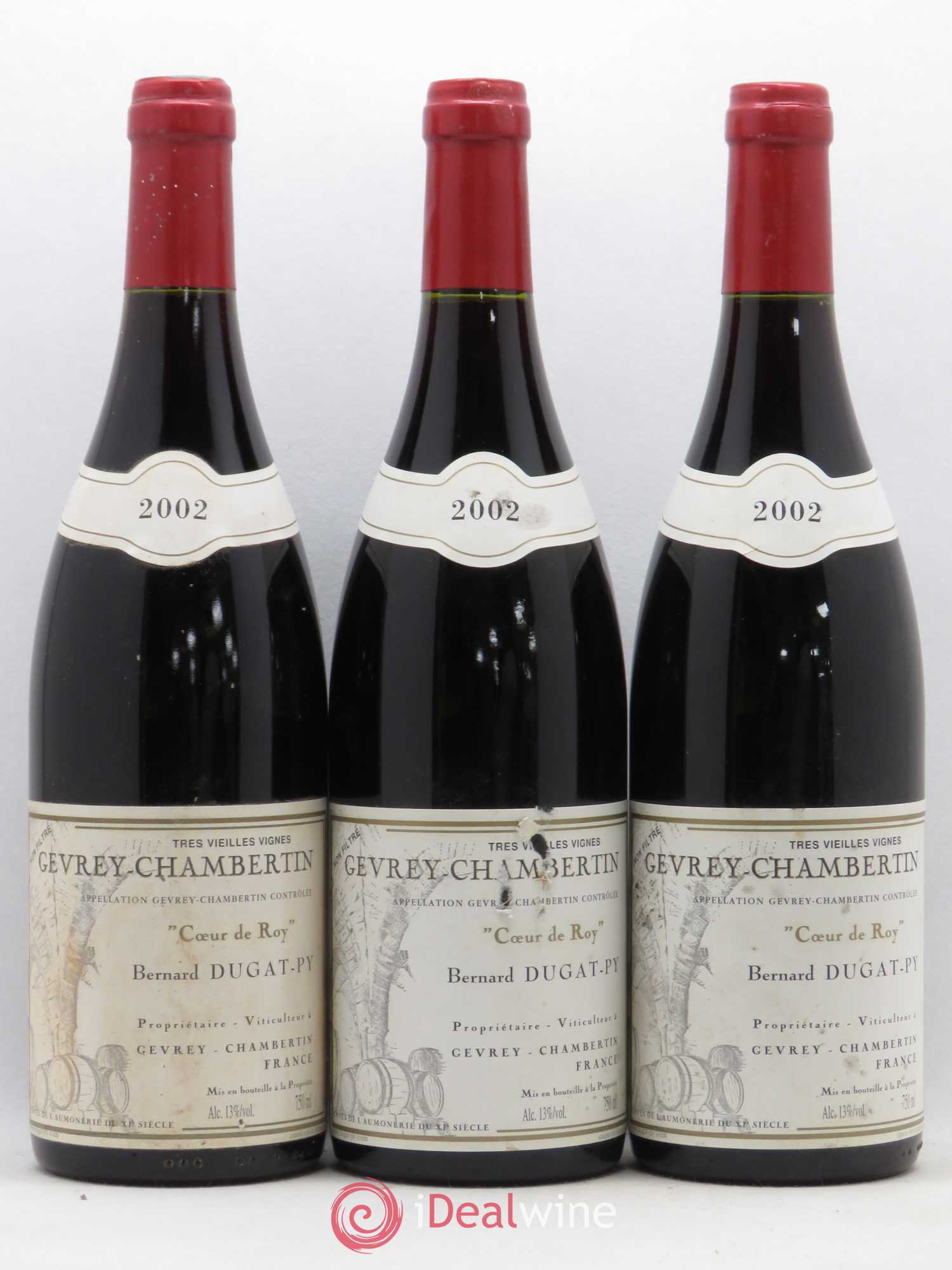 Gevrey-Chambertin Coeur de Roy Très Vieilles Vignes Dugat-Py Très Vieilles Vignes 2002 - Lotto di 3 bottiglie - 0
