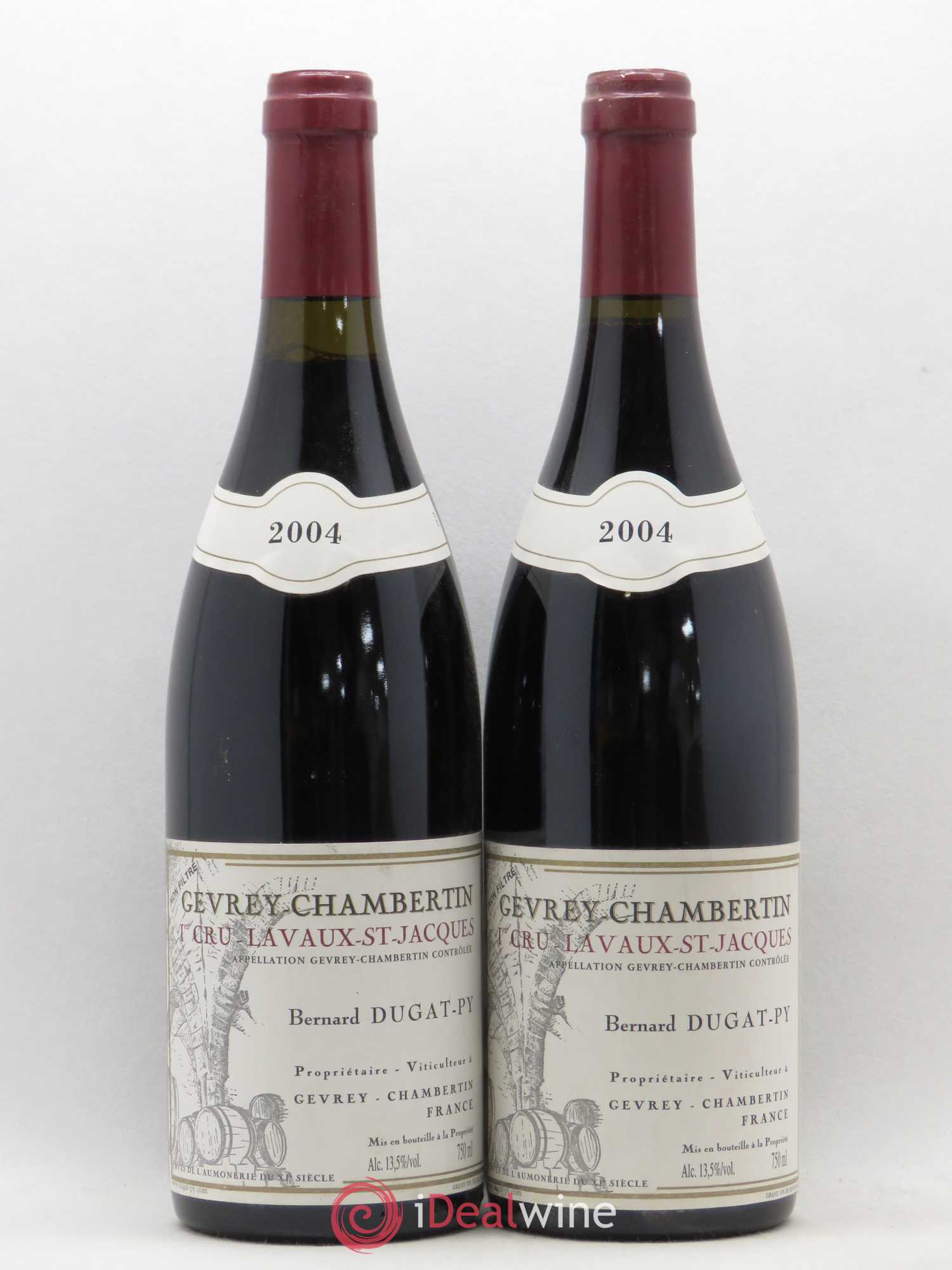 Gevrey-Chambertin 1er Cru Lavaux Saint Jacques Dugat-Py 2004 - Lot de 2 bouteilles - 0