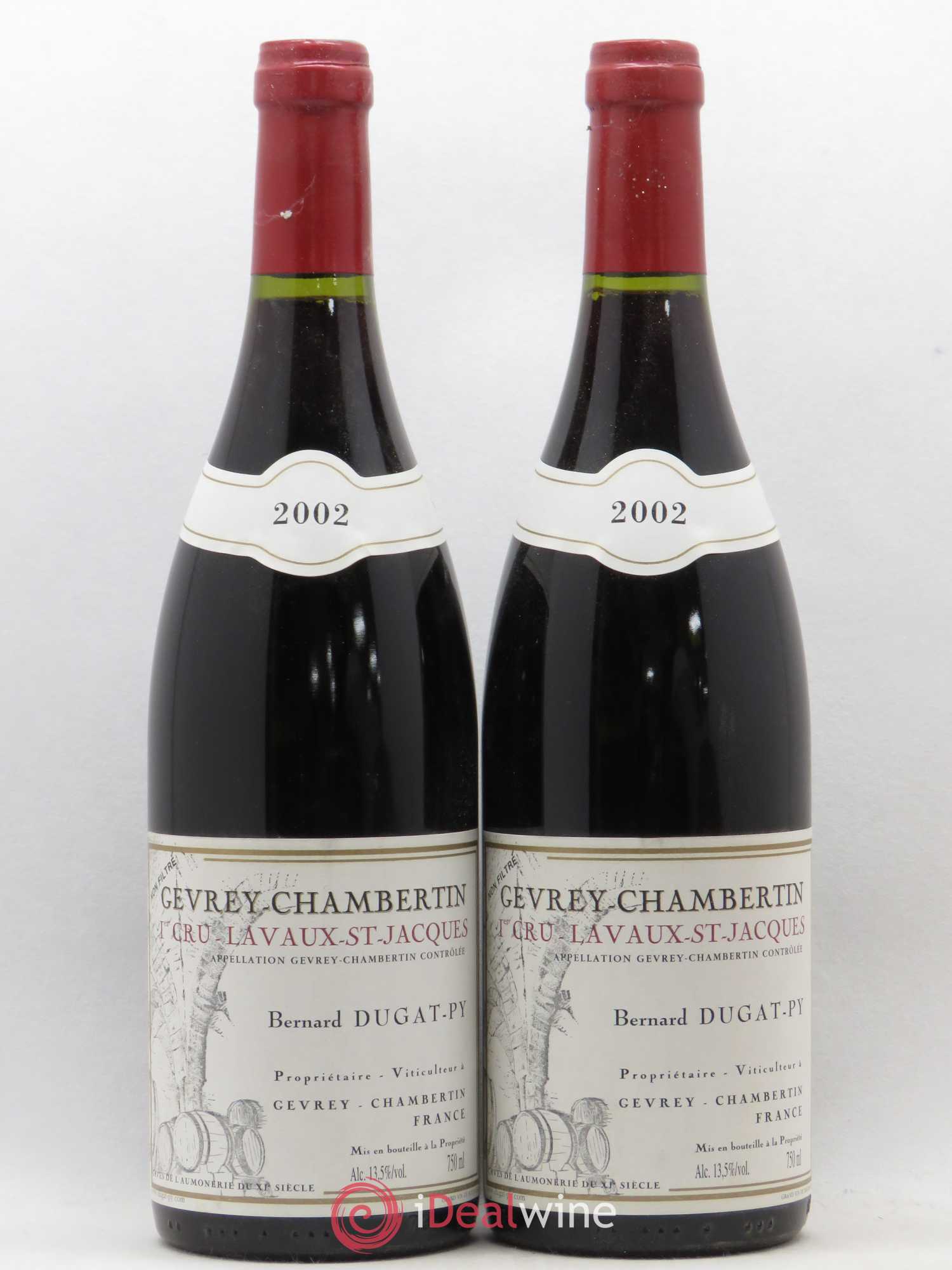 Gevrey-Chambertin 1er Cru Lavaux Saint Jacques Dugat-Py 2002 - Lot de 2 bouteilles - 0