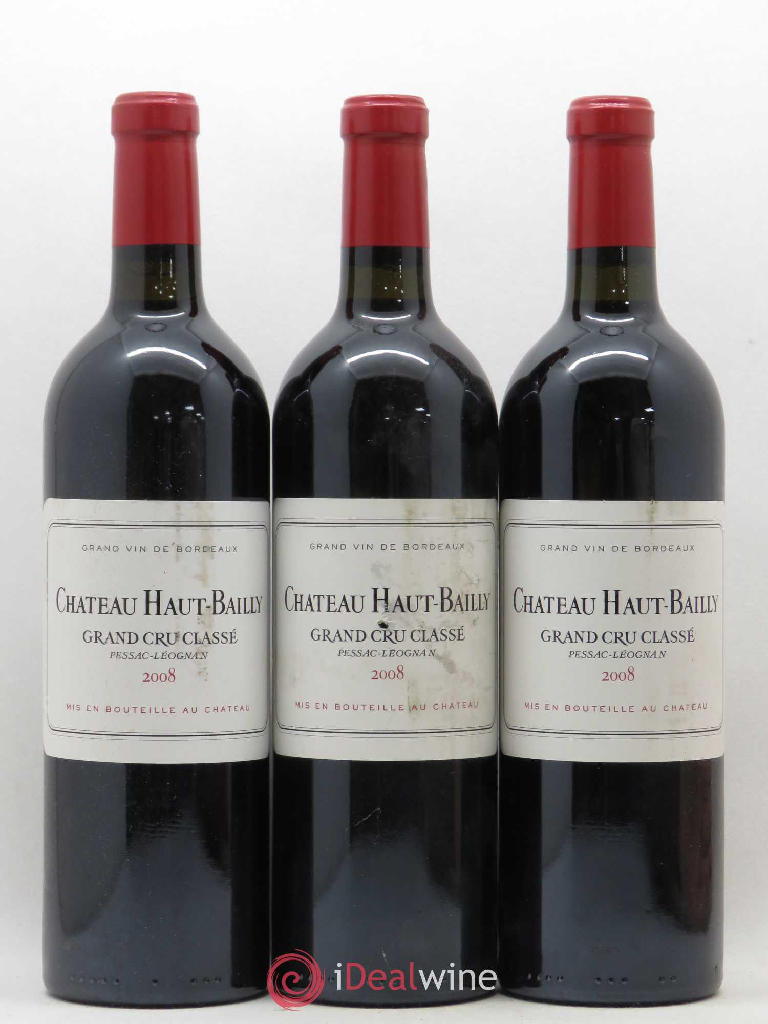 Château Haut-Bailly Cru Classé de Graves 2008 - Lot de 3 bouteilles - 0
