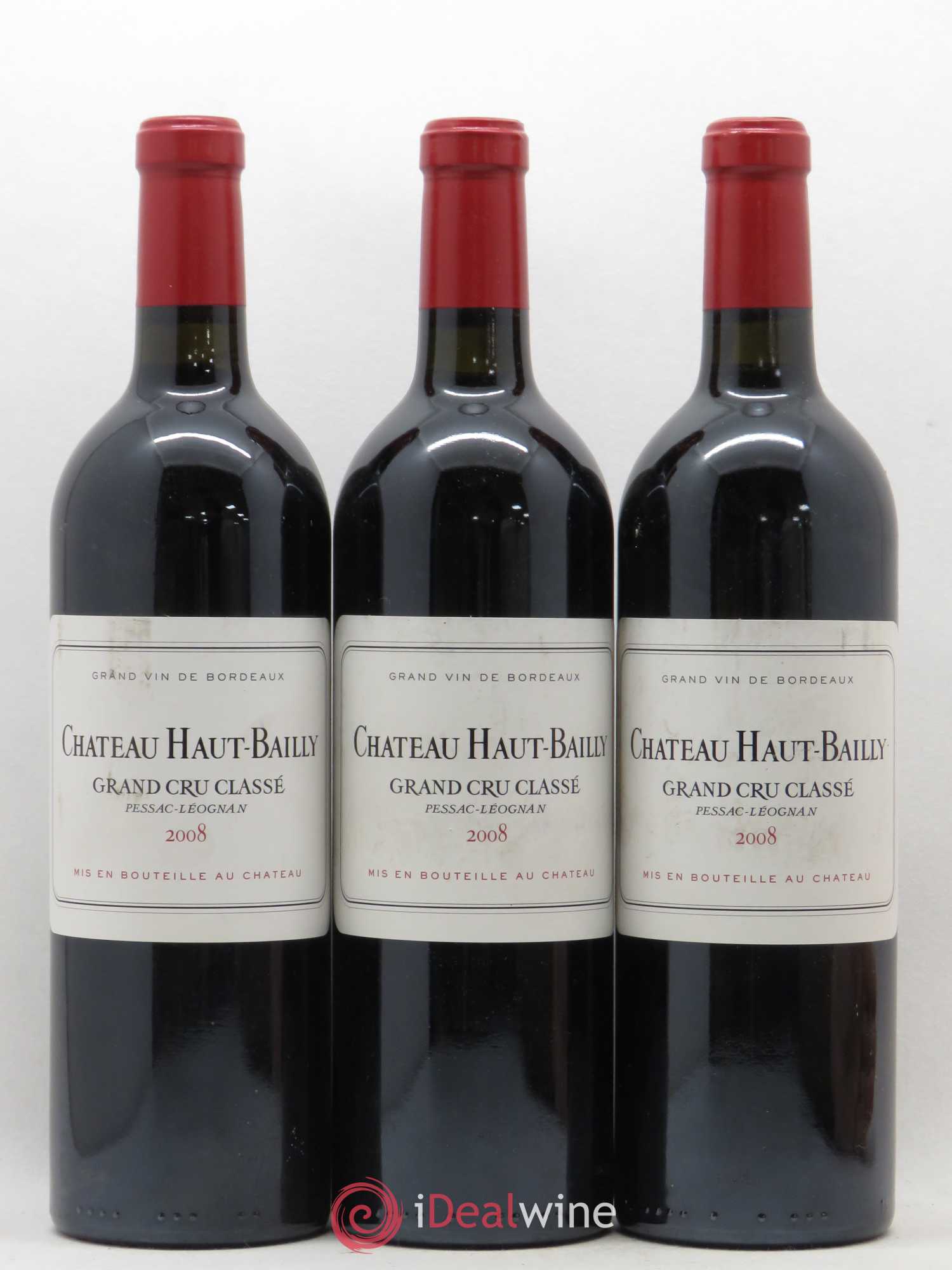 Château Haut-Bailly Cru Classé de Graves 2008 - Lot de 3 bouteilles - 0