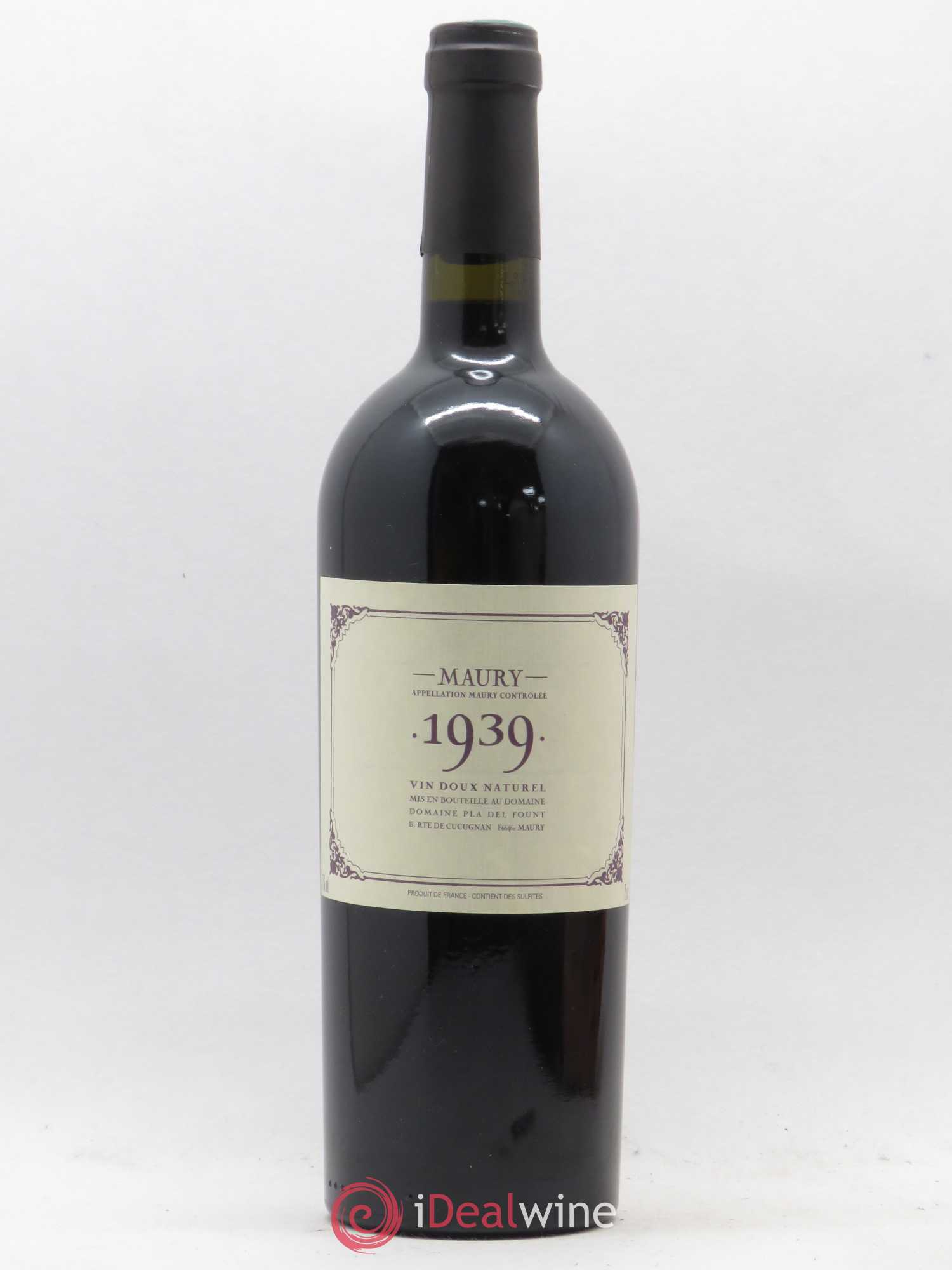 Maury Pla del Fount (Domaine) 1939 - Lot de 1 bouteille - 0