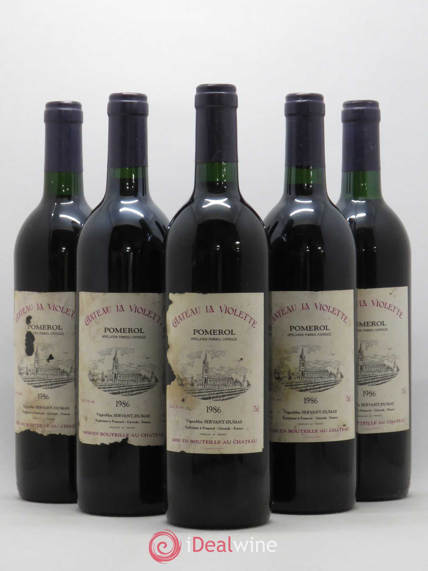 Château la Violette 1986 - Lot de 5 bouteilles - 0