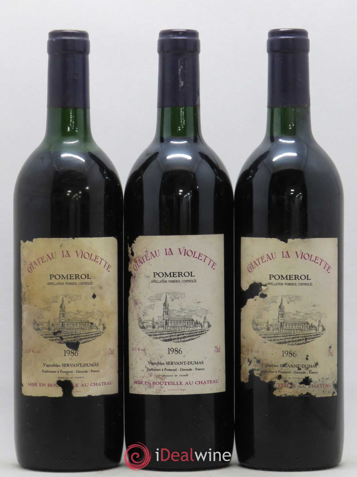 Château la Violette 1986 - Lot de 3 bouteilles - 0