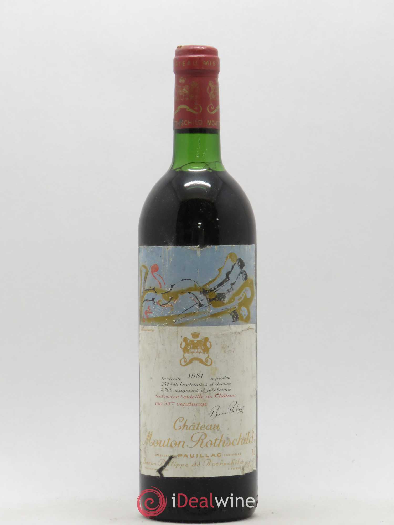 Château Mouton Rothschild 1er Grand Cru Classé 1981 - Lot de 1 bouteille - 0