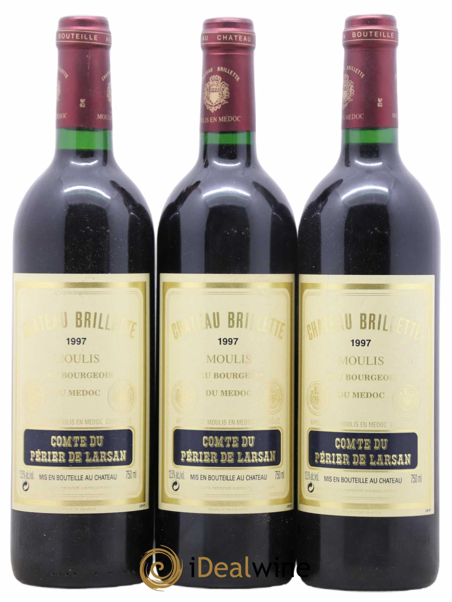 Château Brillette Cru Bourgeois 1997 - Lot de 12 bouteilles - 1