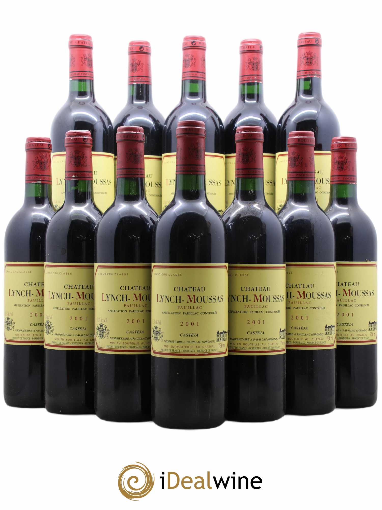 Château Lynch Moussas 5ème Grand Cru Classé 2001 - Lot de 12 bouteilles - 0