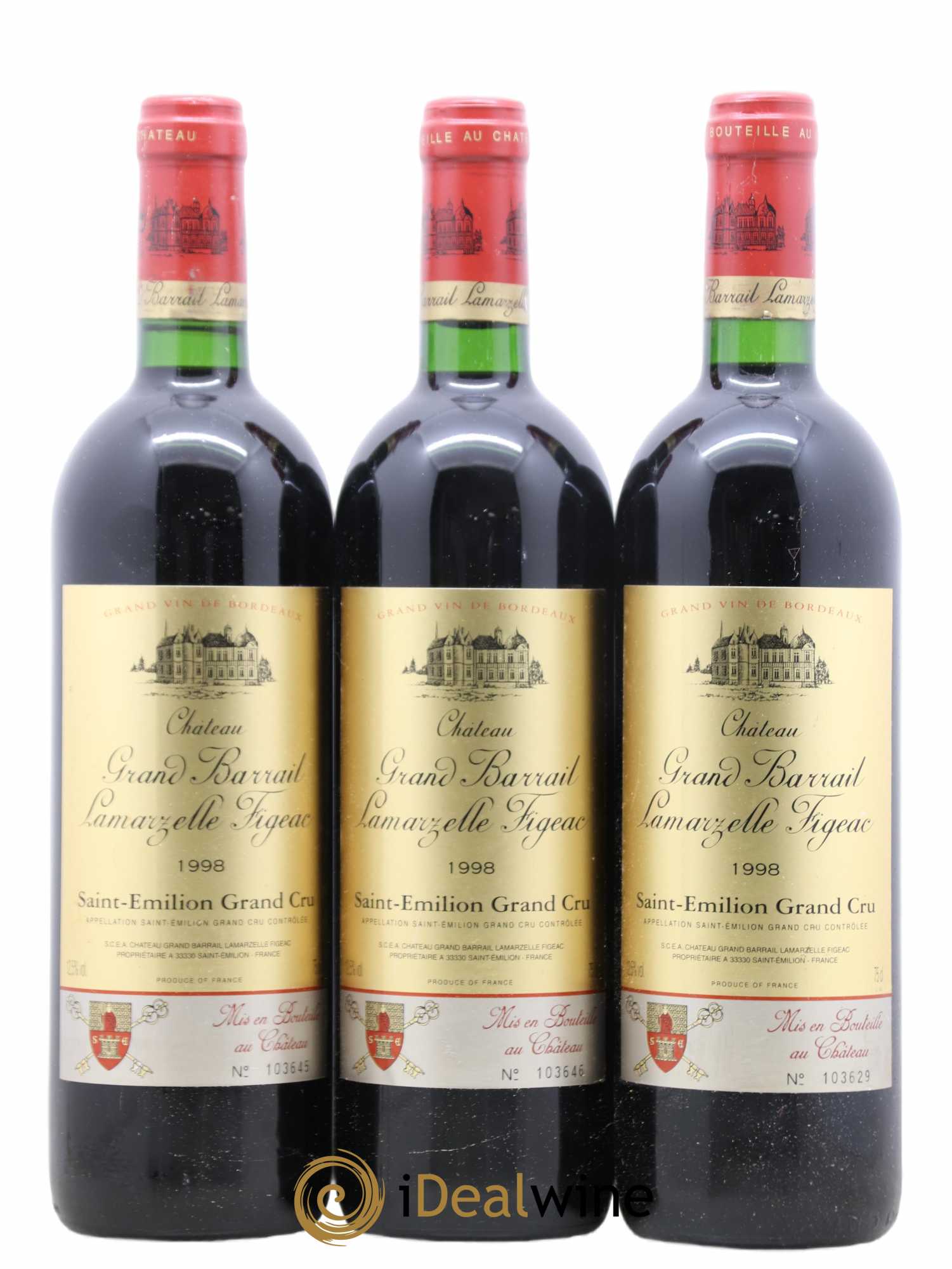 Château Grand Barrail Lamarzelle Figeac Grand Cru Classé 1998 - Lot de 12 bouteilles - 2