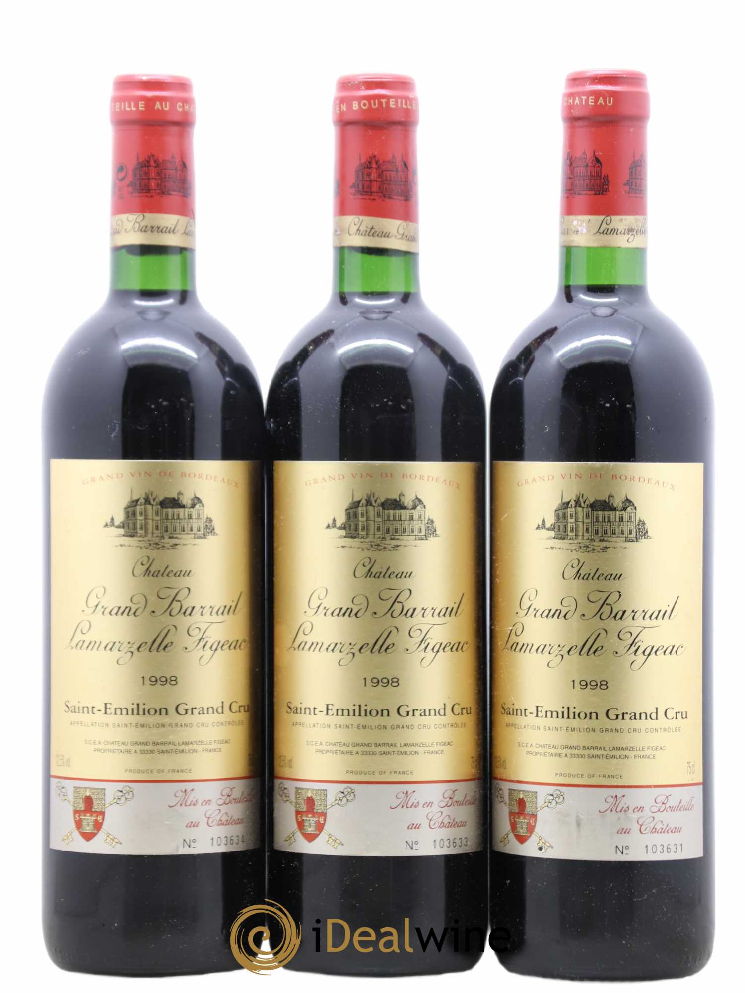 Château Grand Barrail Lamarzelle Figeac Grand Cru Classé 1998 - Lot de 12 bouteilles - 3