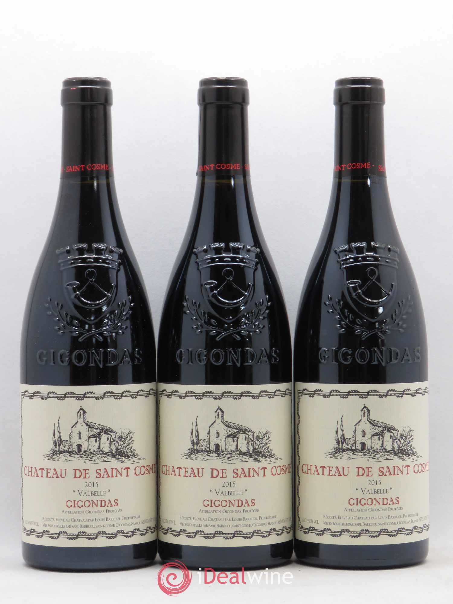 Gigondas Valbelle Saint Cosme 2015 - Lot de 3 bouteilles - 0