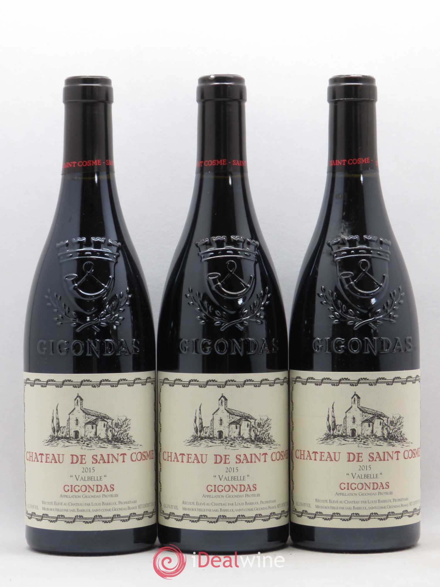 Gigondas Valbelle Saint Cosme 2015 - Lot de 3 bouteilles - 0