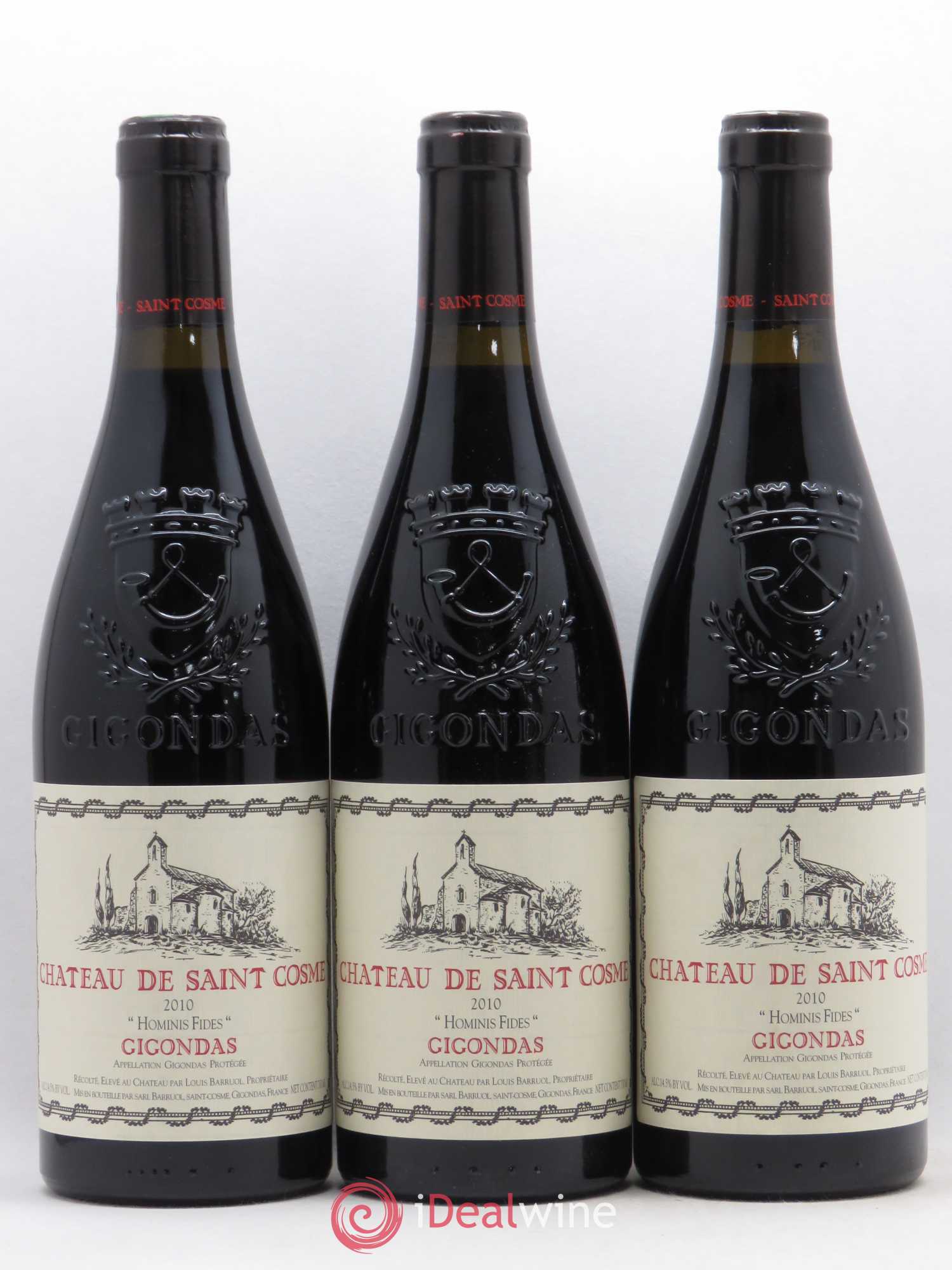 Gigondas Hominis Fides Saint Cosme 2010 - Lot de 3 bouteilles - 0