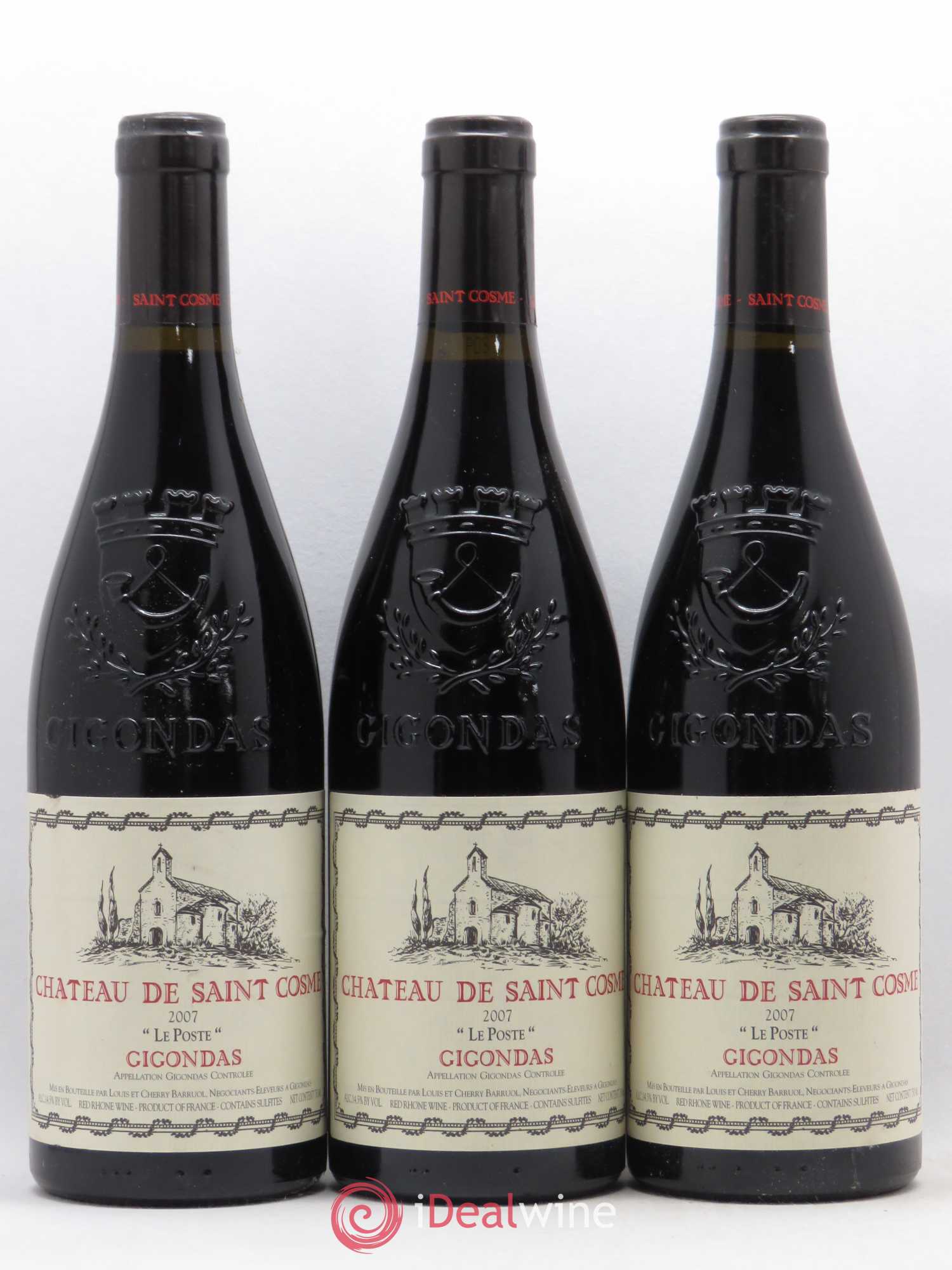 Gigondas Le Poste Saint Cosme 2007 - Lot de 3 bouteilles - 0