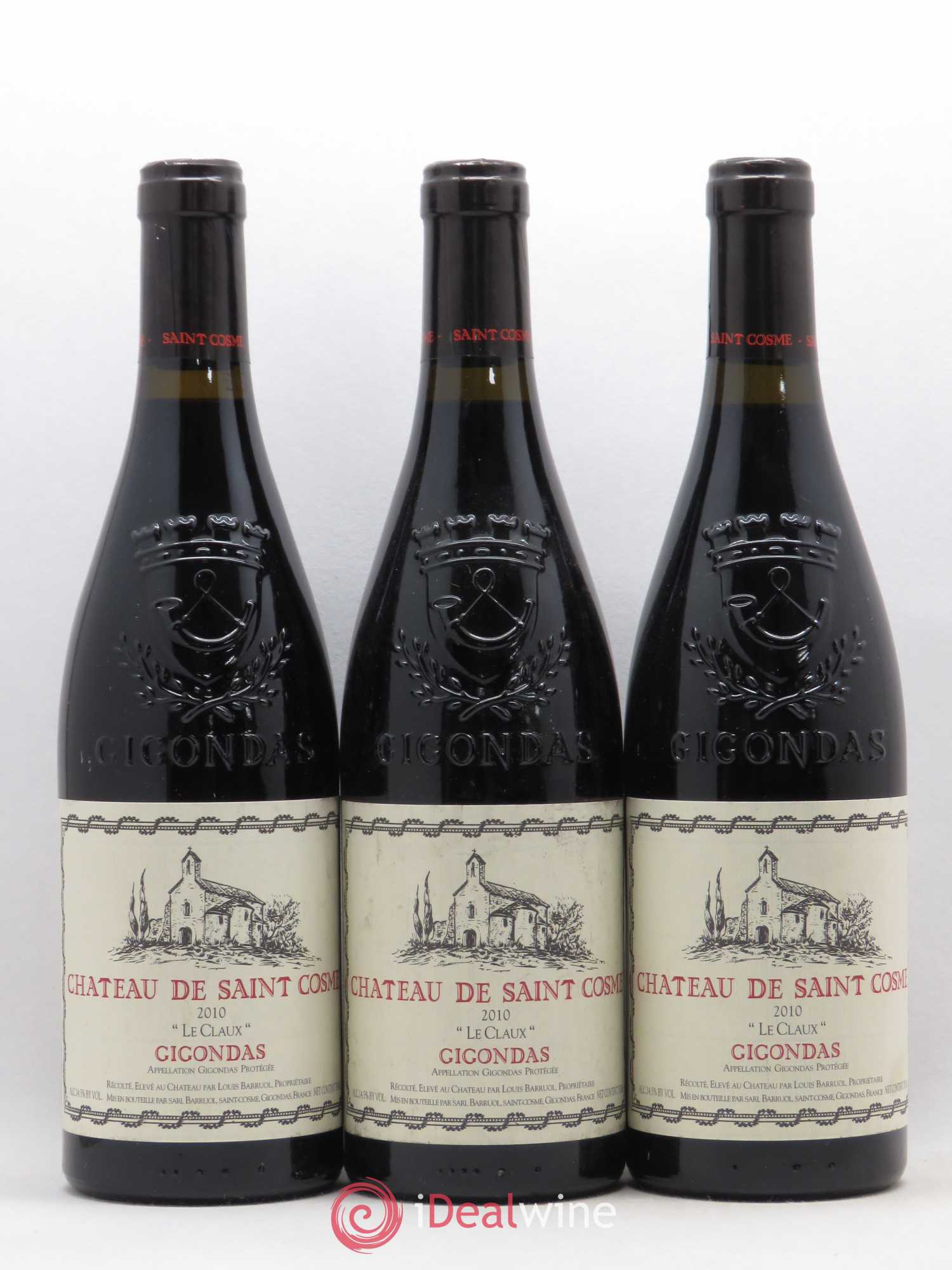 Gigondas Le Claux Saint Cosme 2010 - Lot de 3 bouteilles - 0