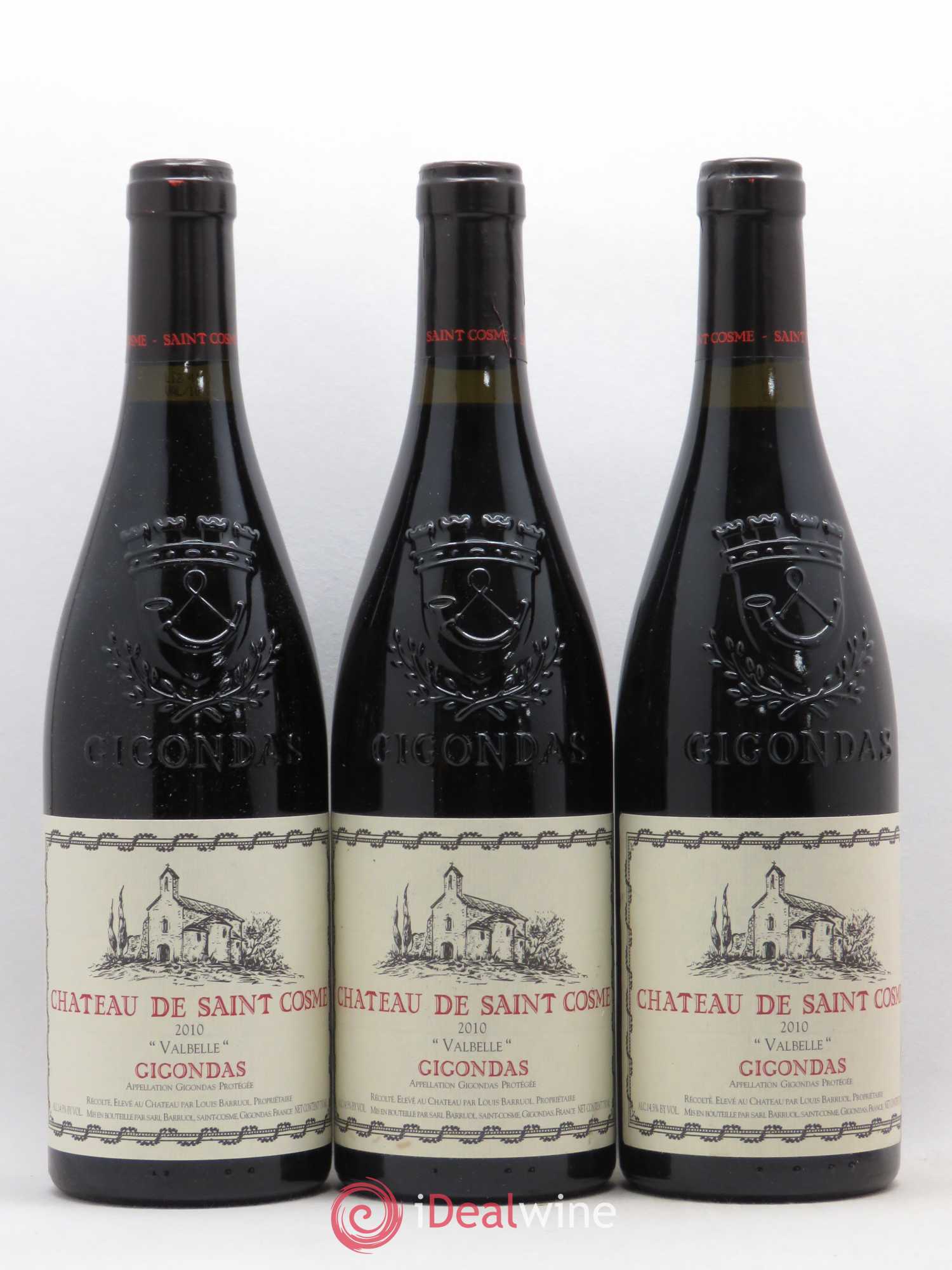 Gigondas Valbelle Saint Cosme 2010 - Lot de 3 bouteilles - 0