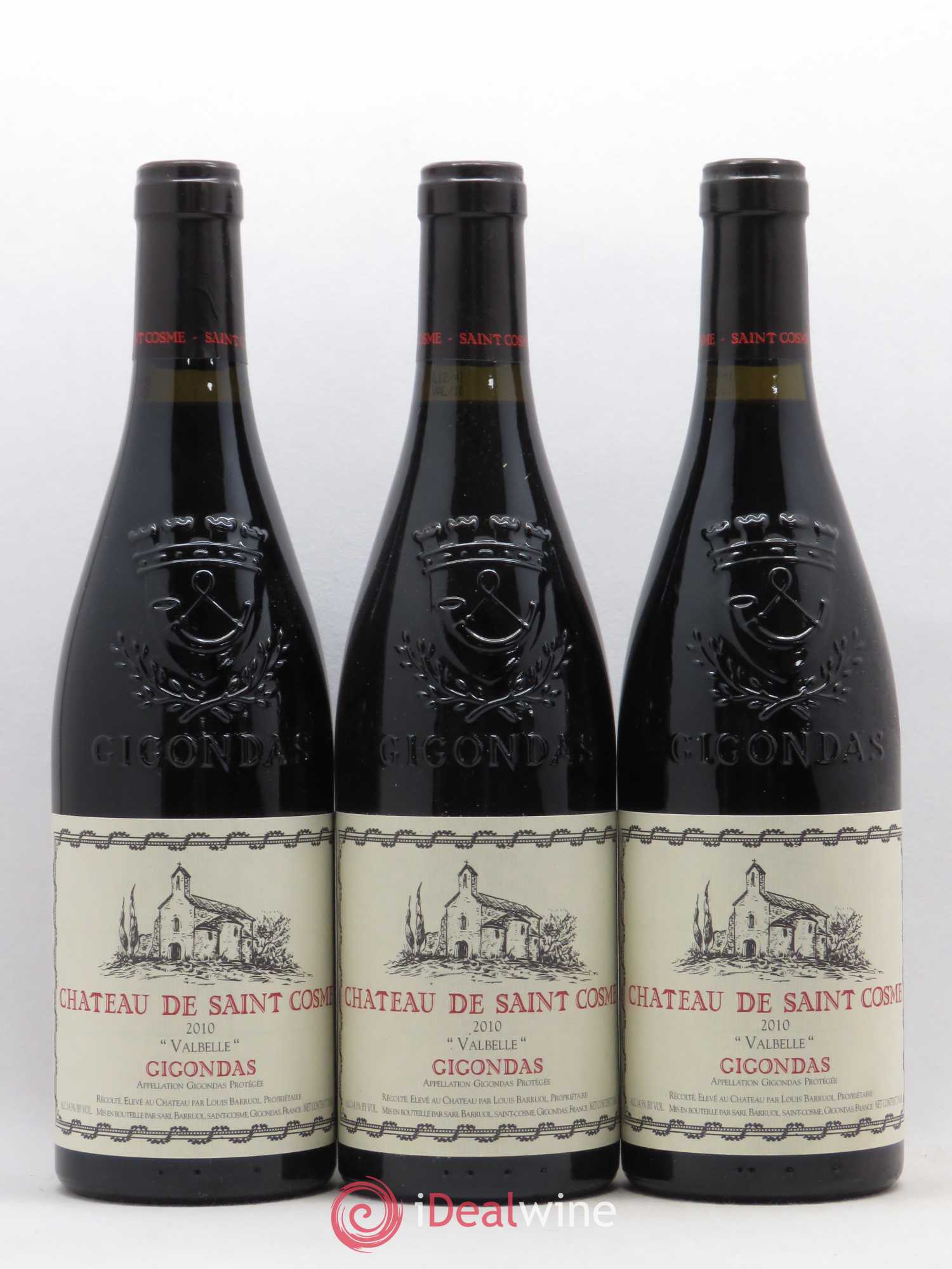 Gigondas Valbelle Saint Cosme 2010 - Lot de 3 bouteilles - 0