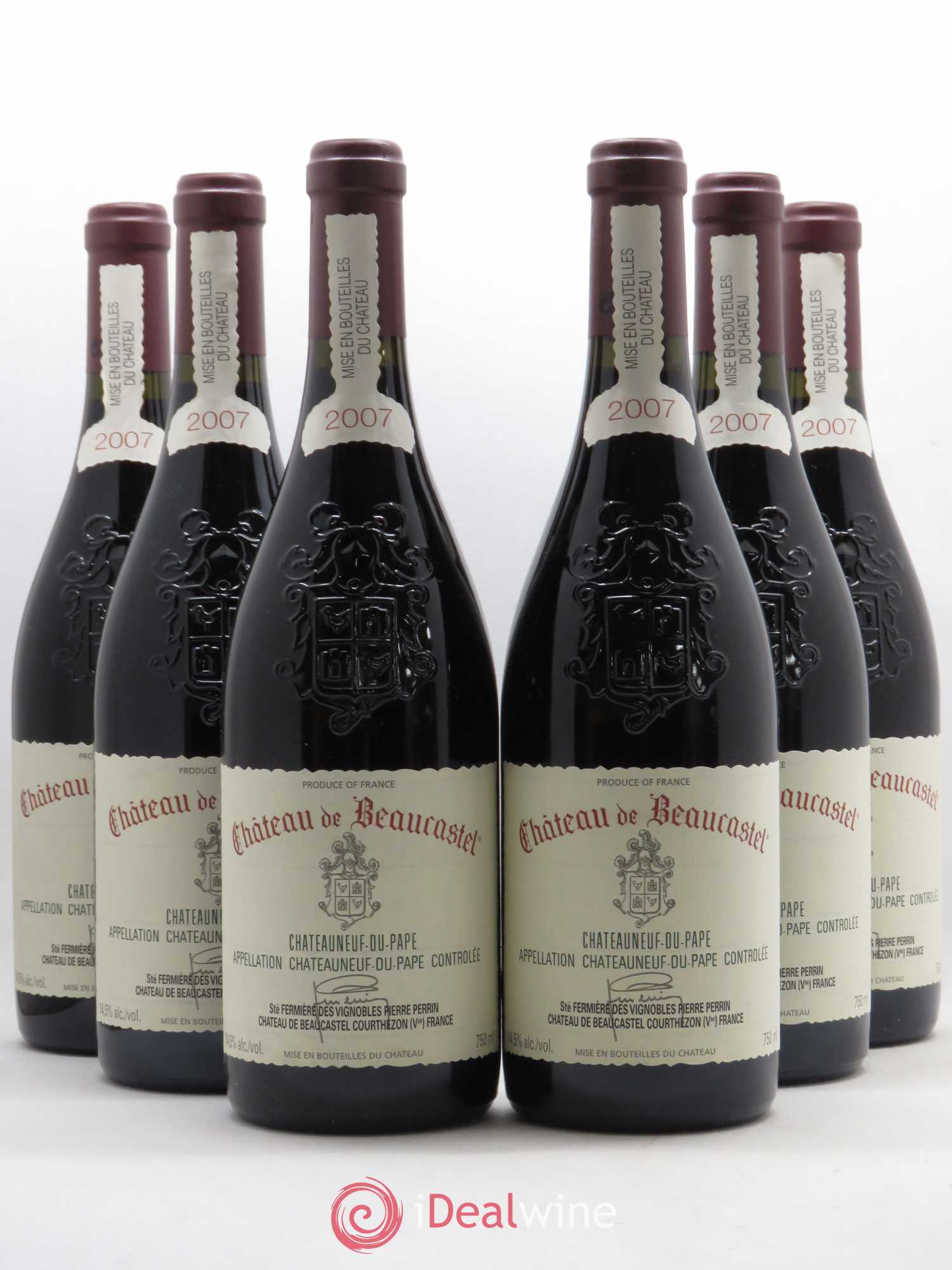 Châteauneuf-du-Pape Château de Beaucastel Famille Perrin 2007 - Lot de 6 bouteilles - 0