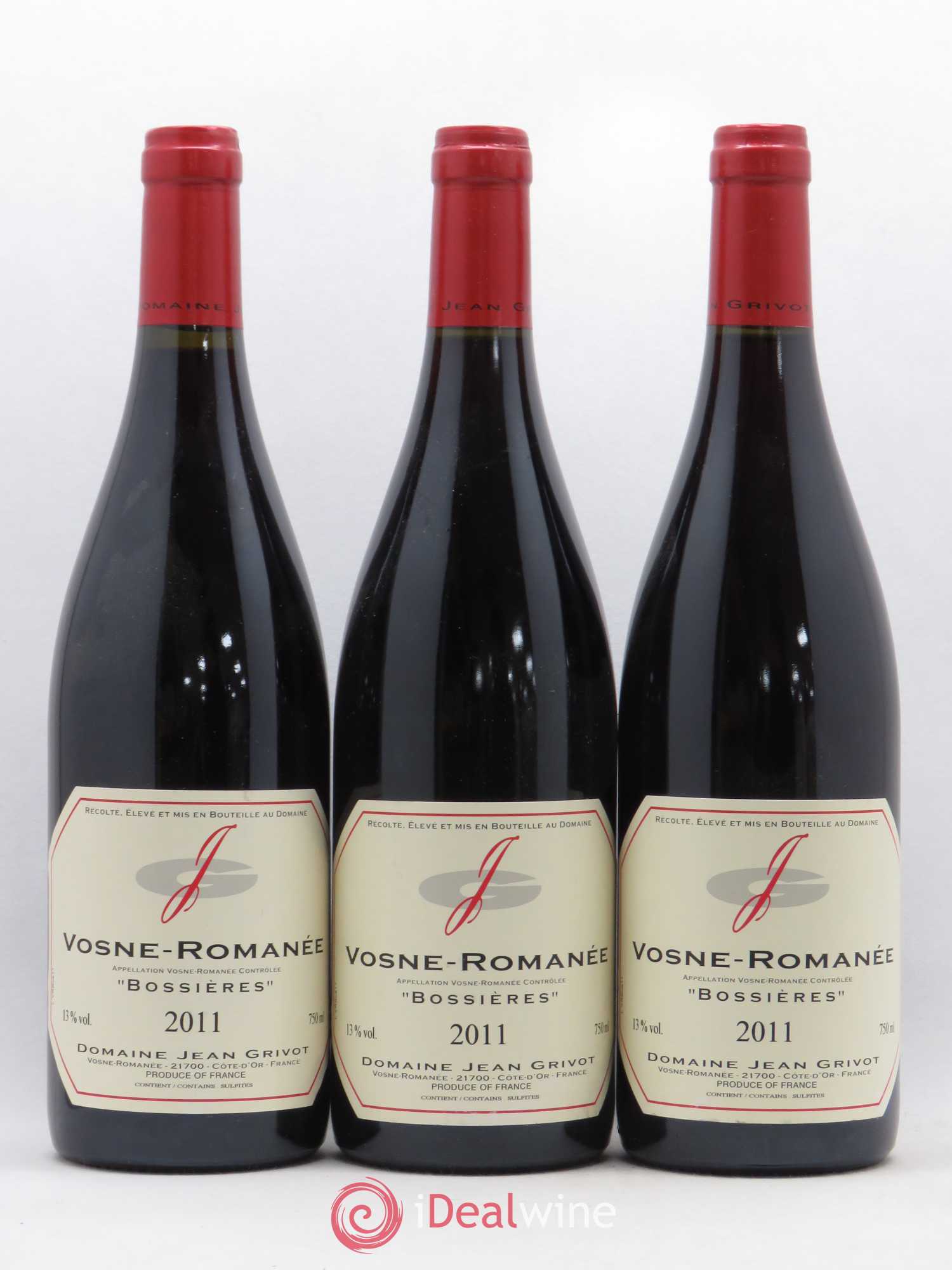 Vosne-Romanée Bossières Jean Grivot 2011 - Lot de 3 bouteilles - 0